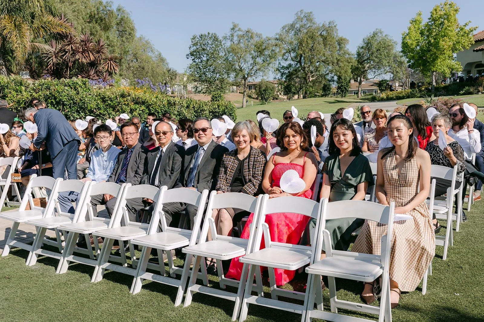 Guests seated on the lawn before the ceremony at Sterling Hills