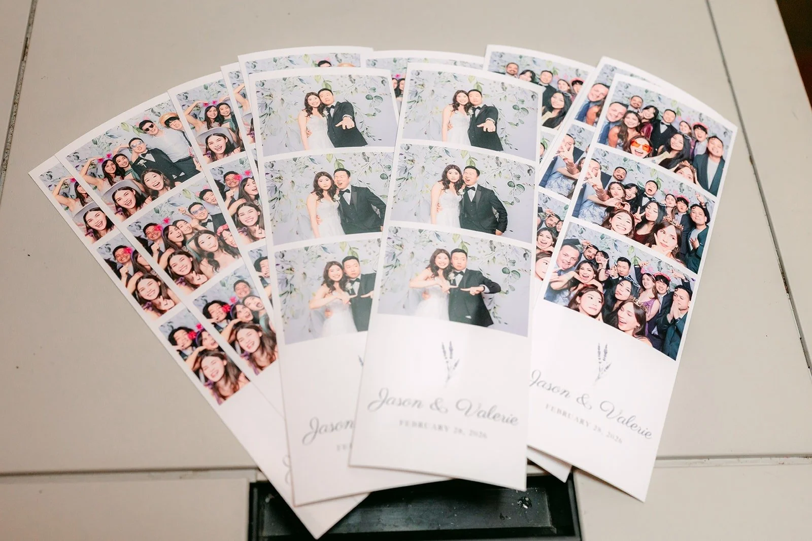Photo booth strips from Valerie and Jason's wedding, photographed by One and Only Production