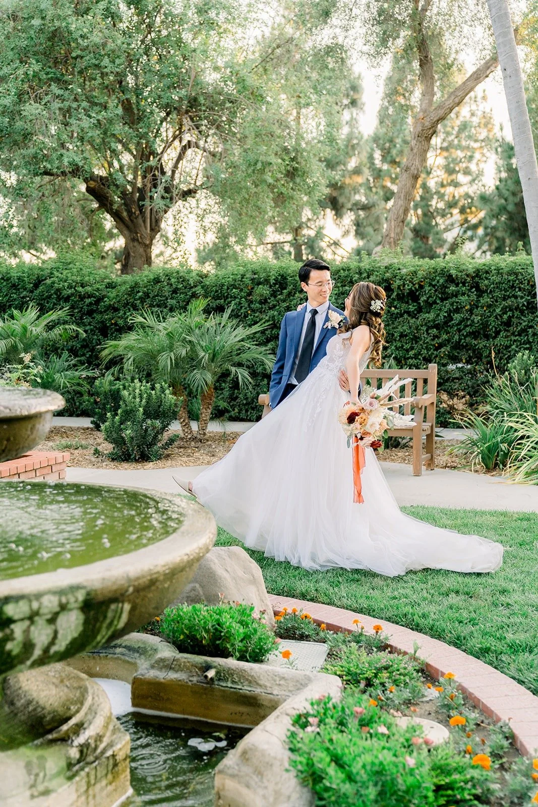 Ariel and Alex in the formal garden