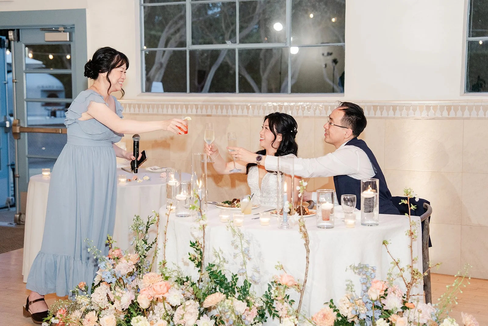 Toast with the couple at the sweetheart table