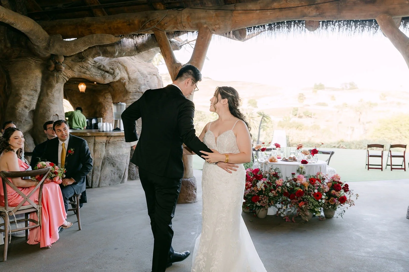 Joanne and Zach starting their first dance under the pavilion