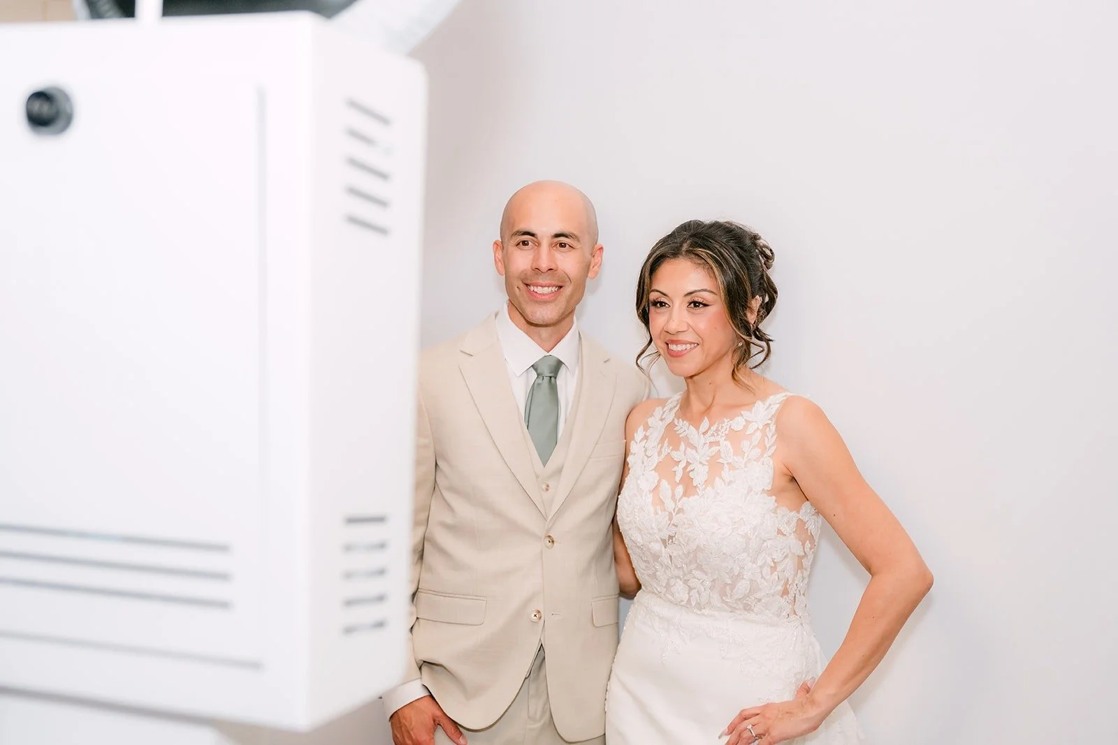 Francesca and Daniel at the photo booth, photographed by One and Only Production