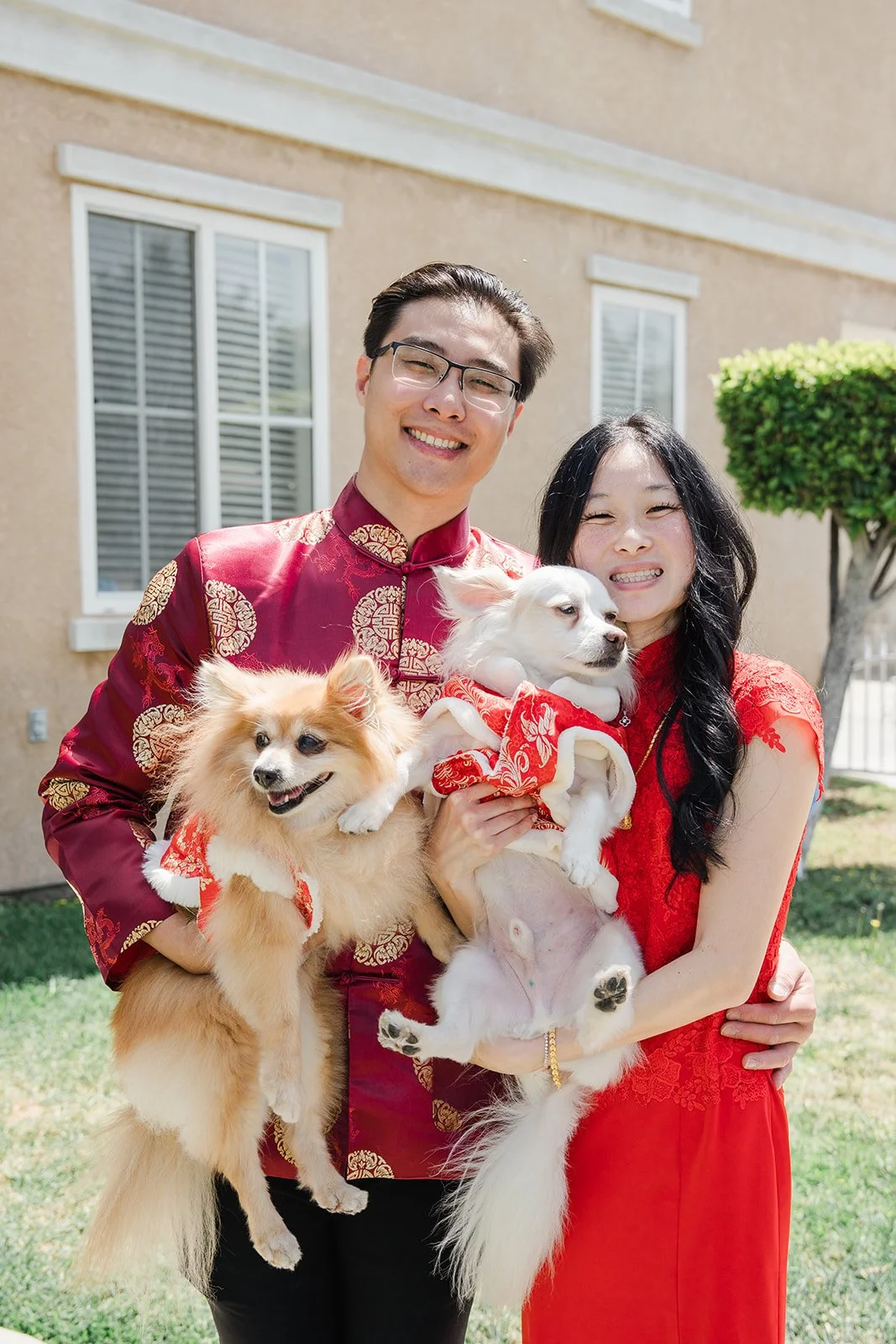 The couple with their two dogs.