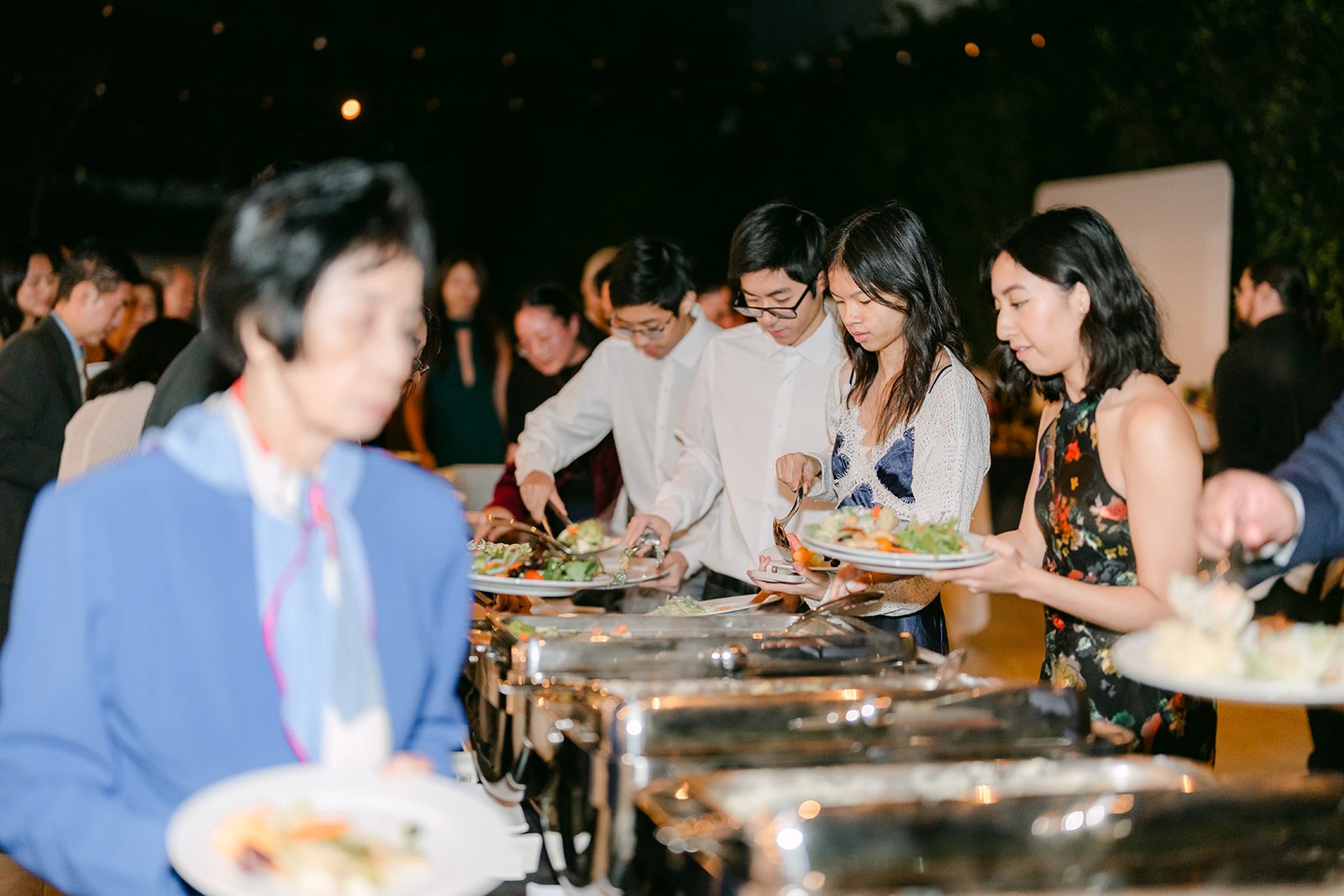 Guests at the buffet during dinner service
