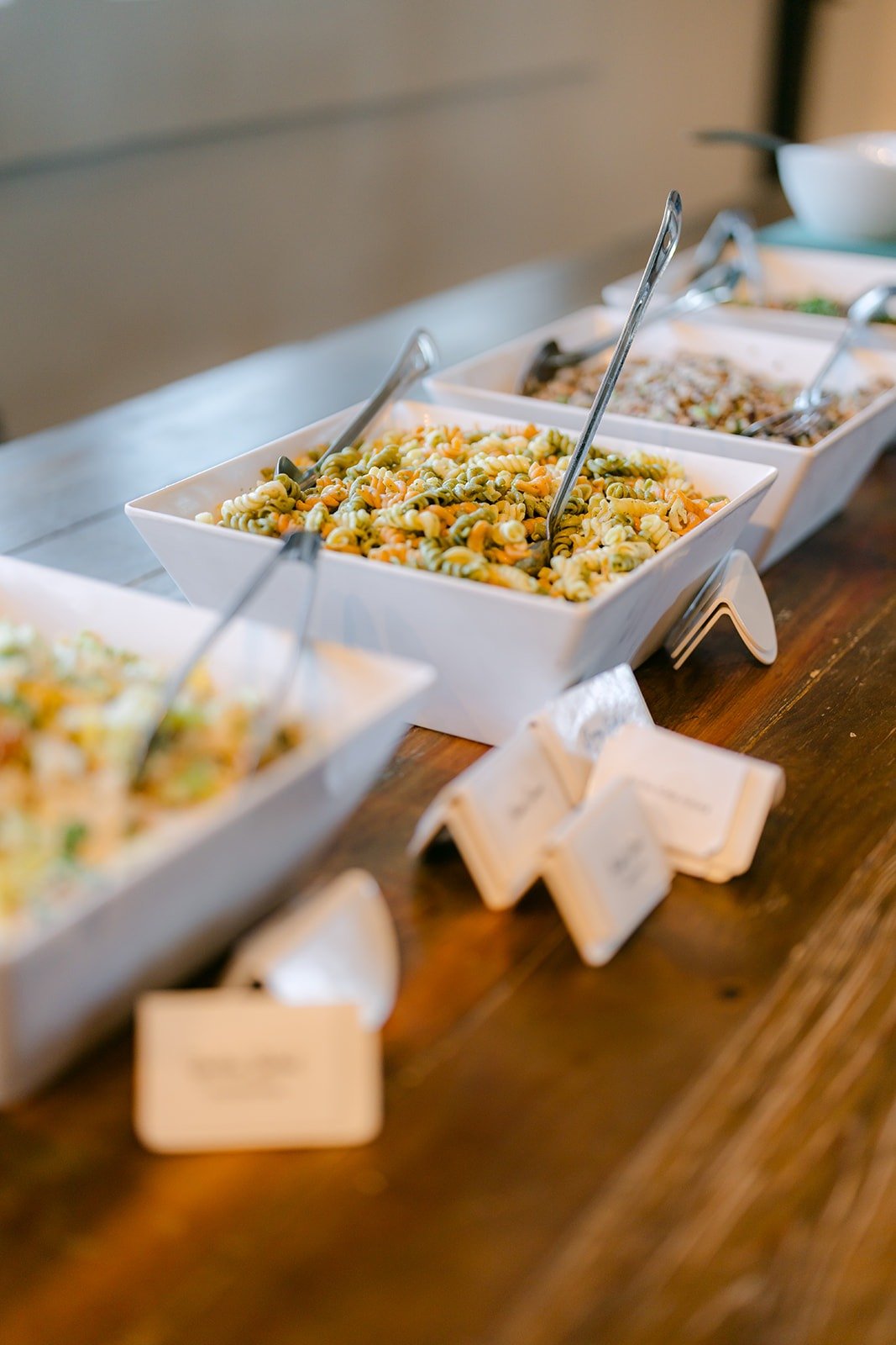 The dinner buffet laid out for guests