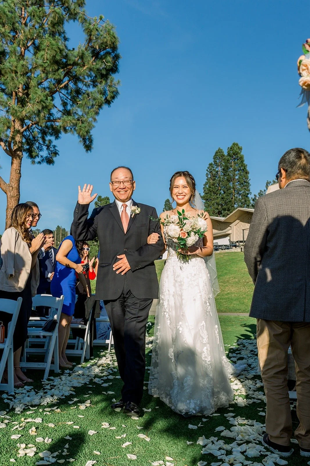 Josephine's dad walking her down the aisle