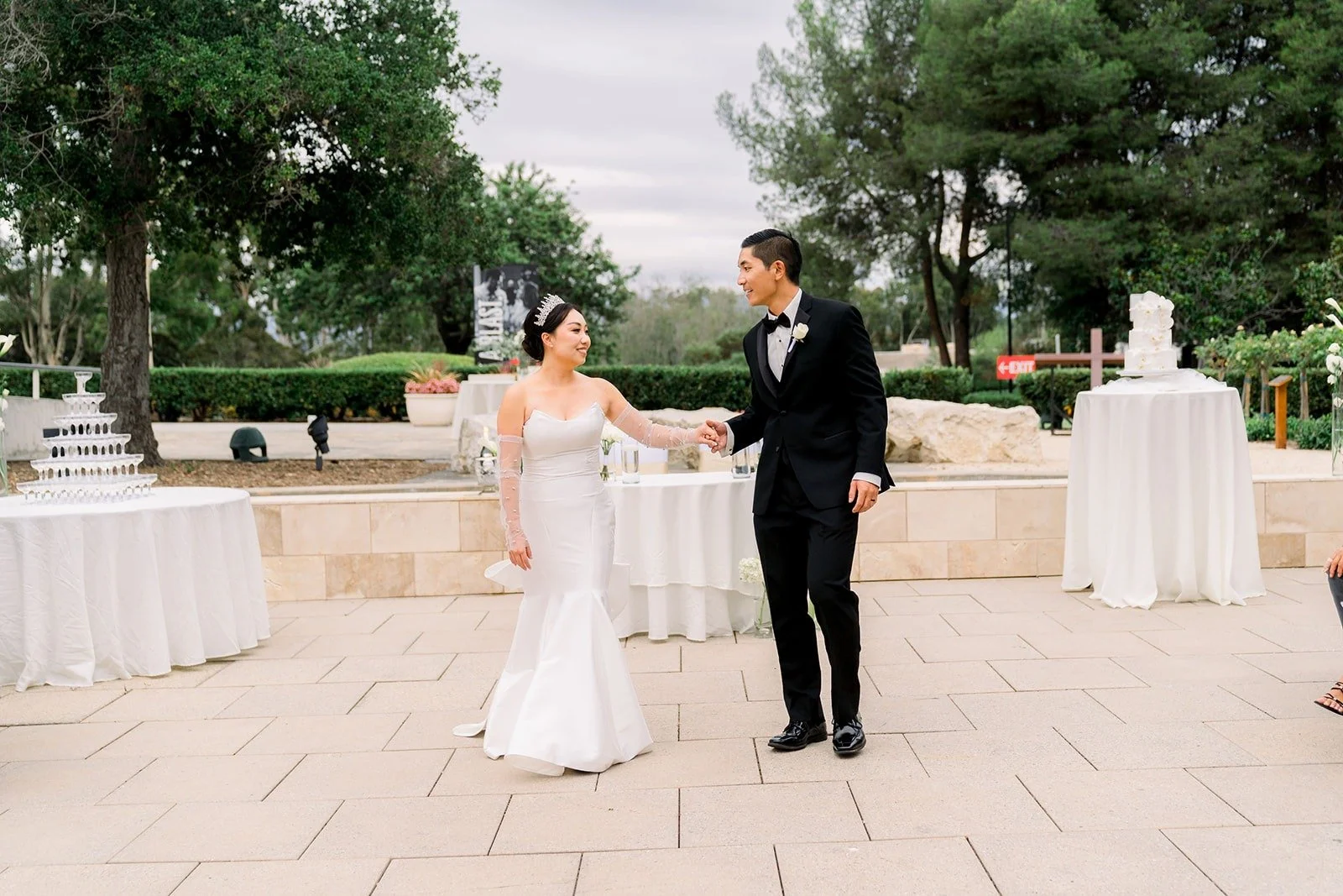 Steven and Jacinda's first dance on the patio