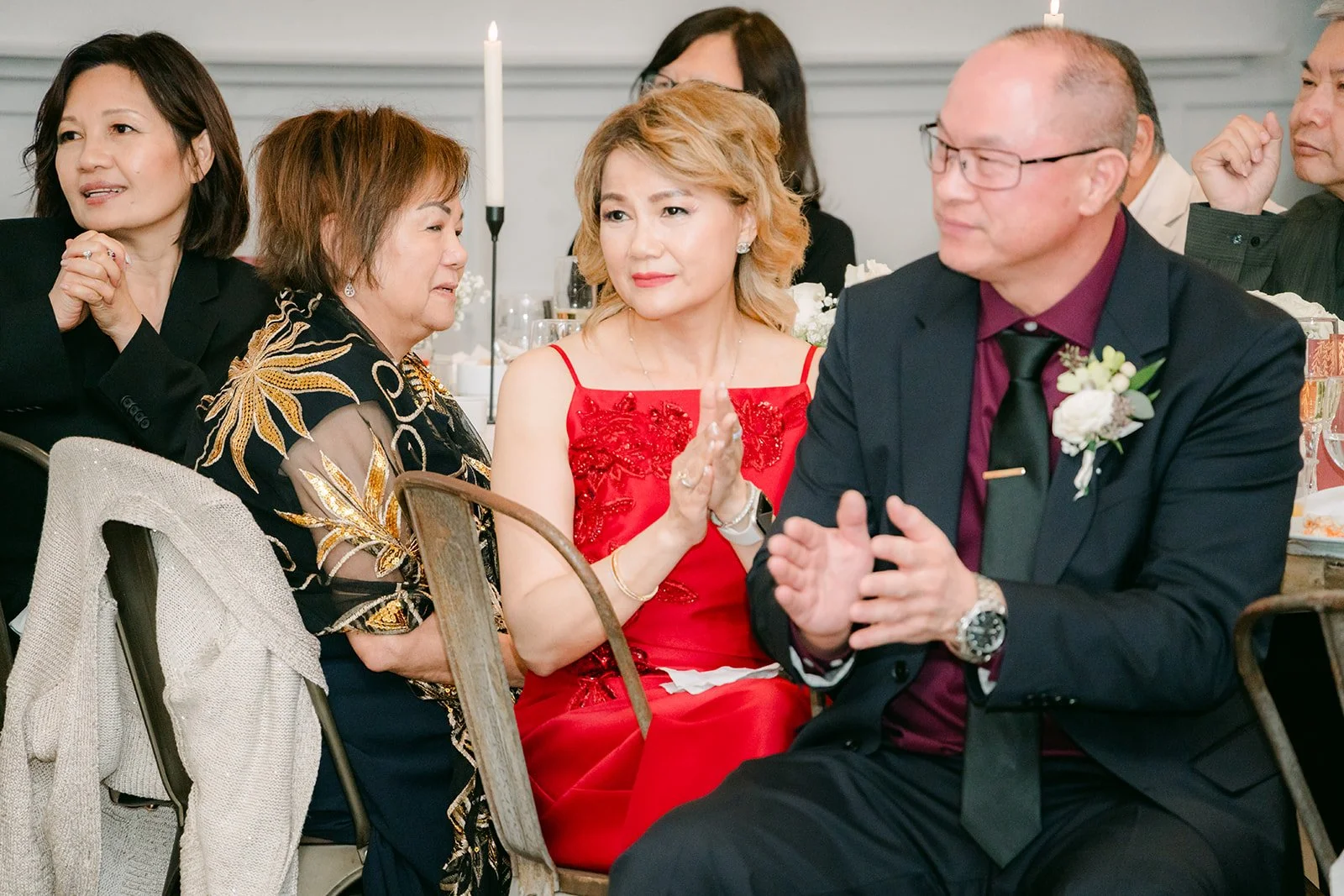 Guests laughing during the speeches