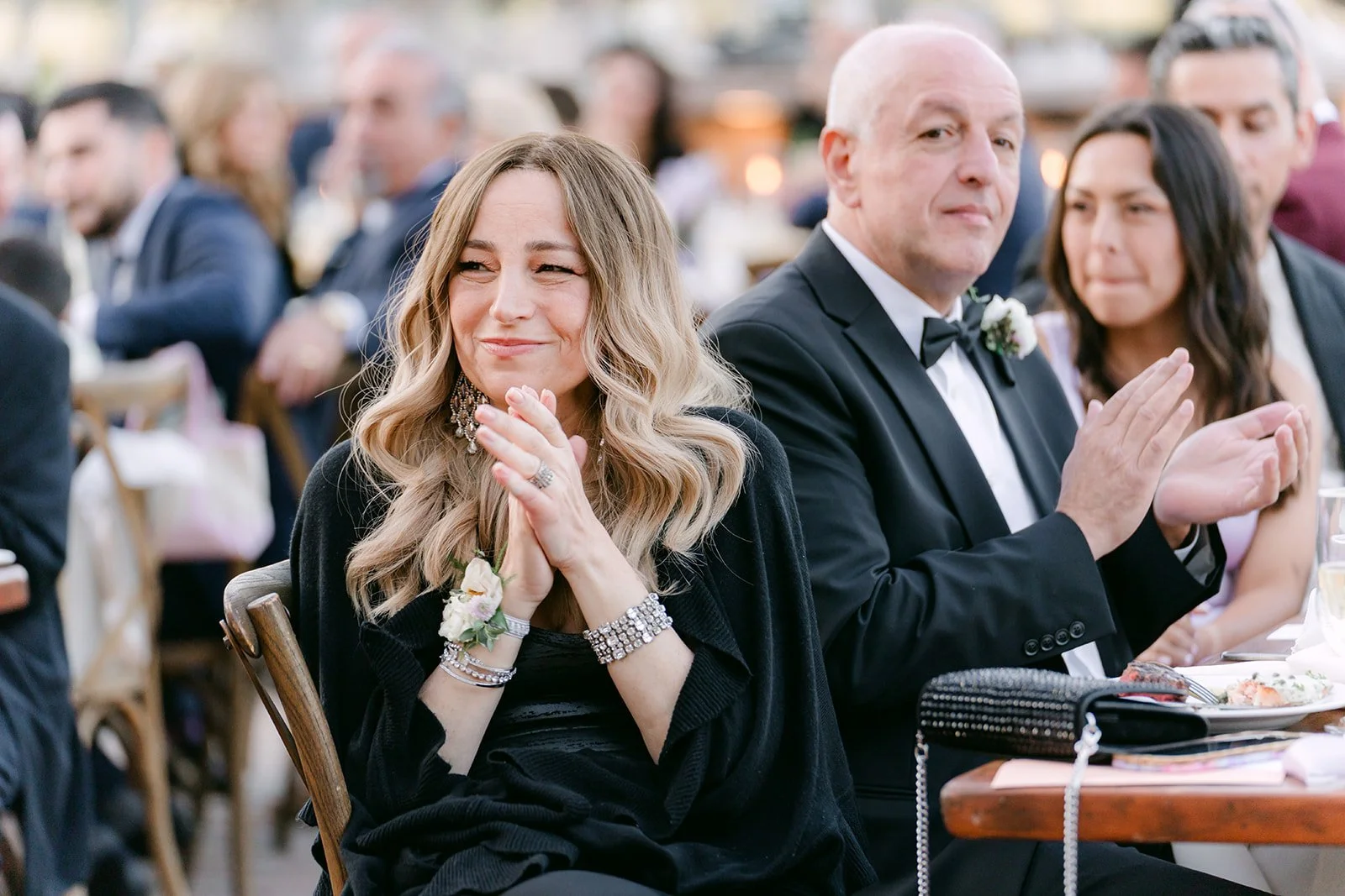 Guests applauding during the reception speeches