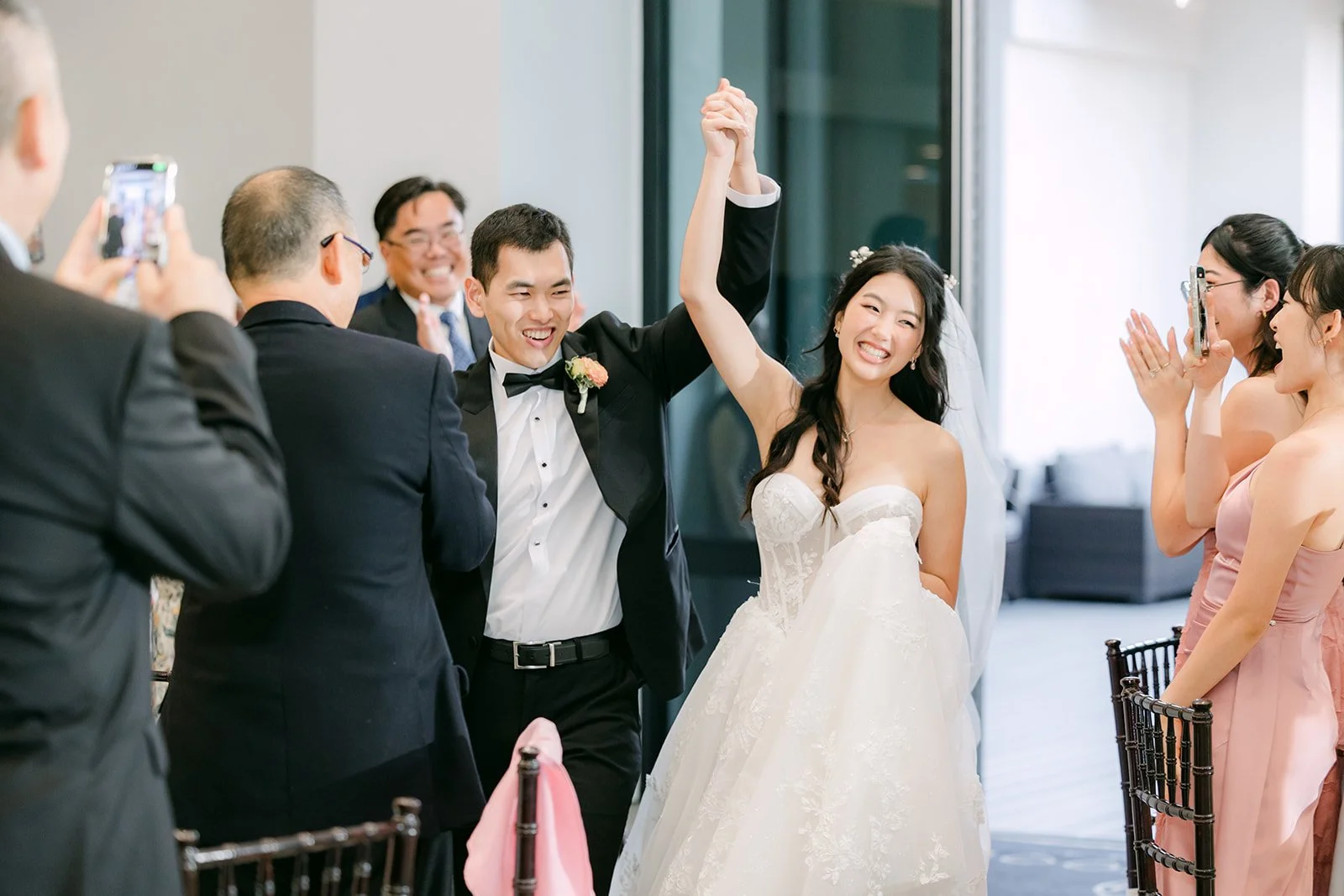 Guests cheering for the grand entrance