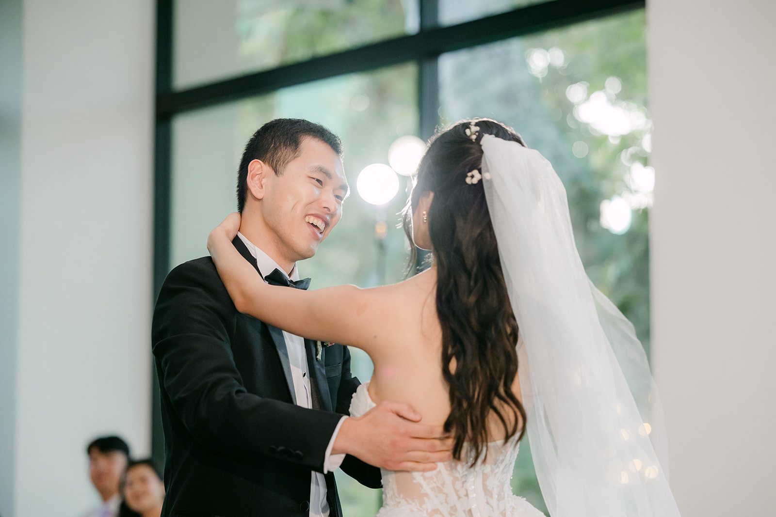 Austin holding Clarissa close during their first dance
