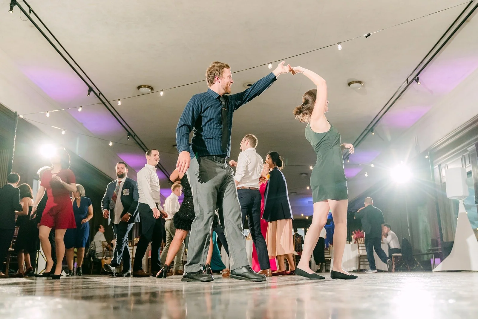 A wide view of the packed dance floor