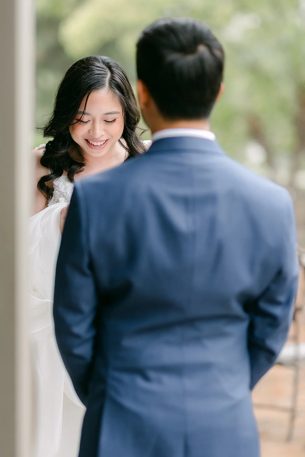 Natalie and Mark face to face during the first look