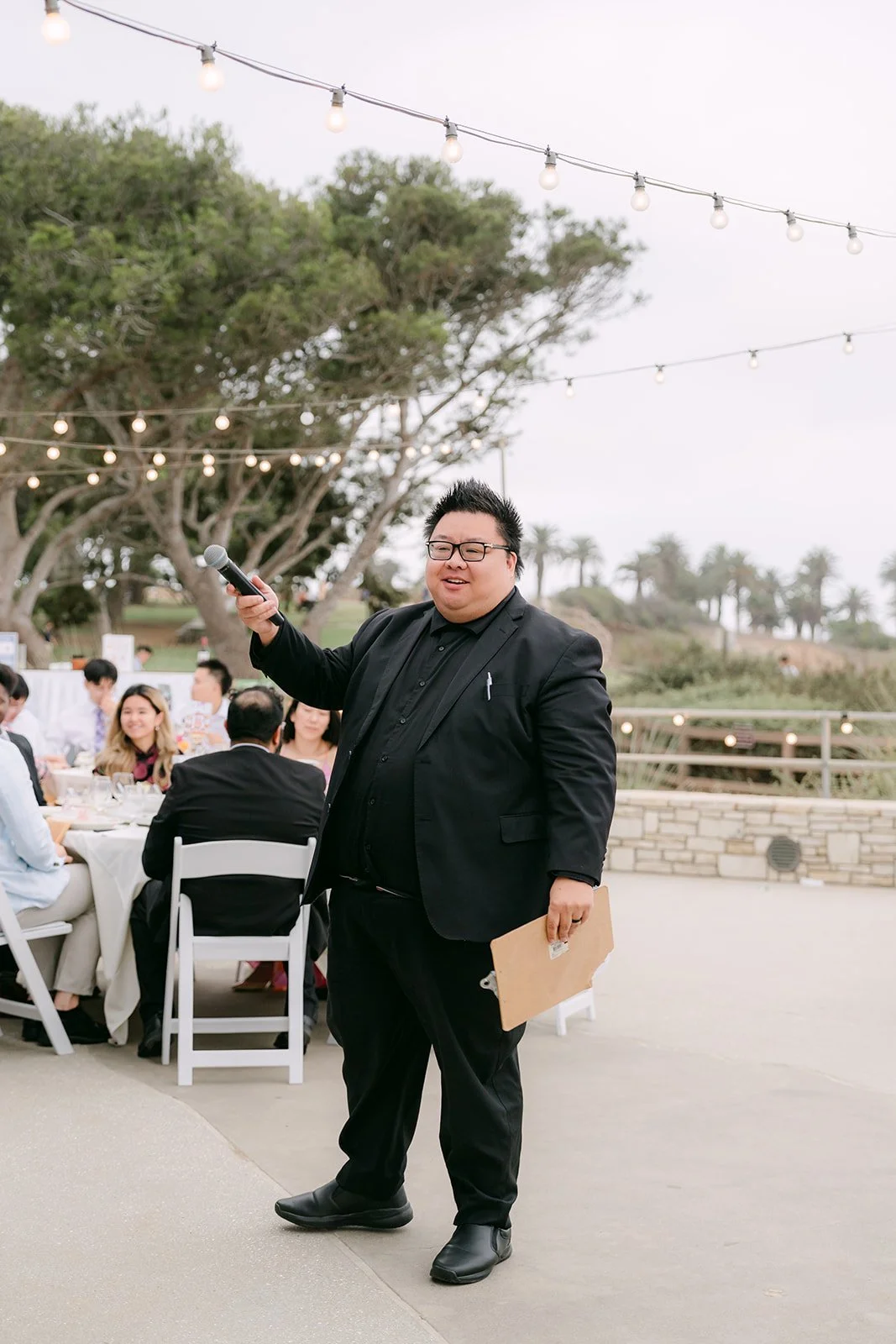 A groomsman dancing in for the grand entrance