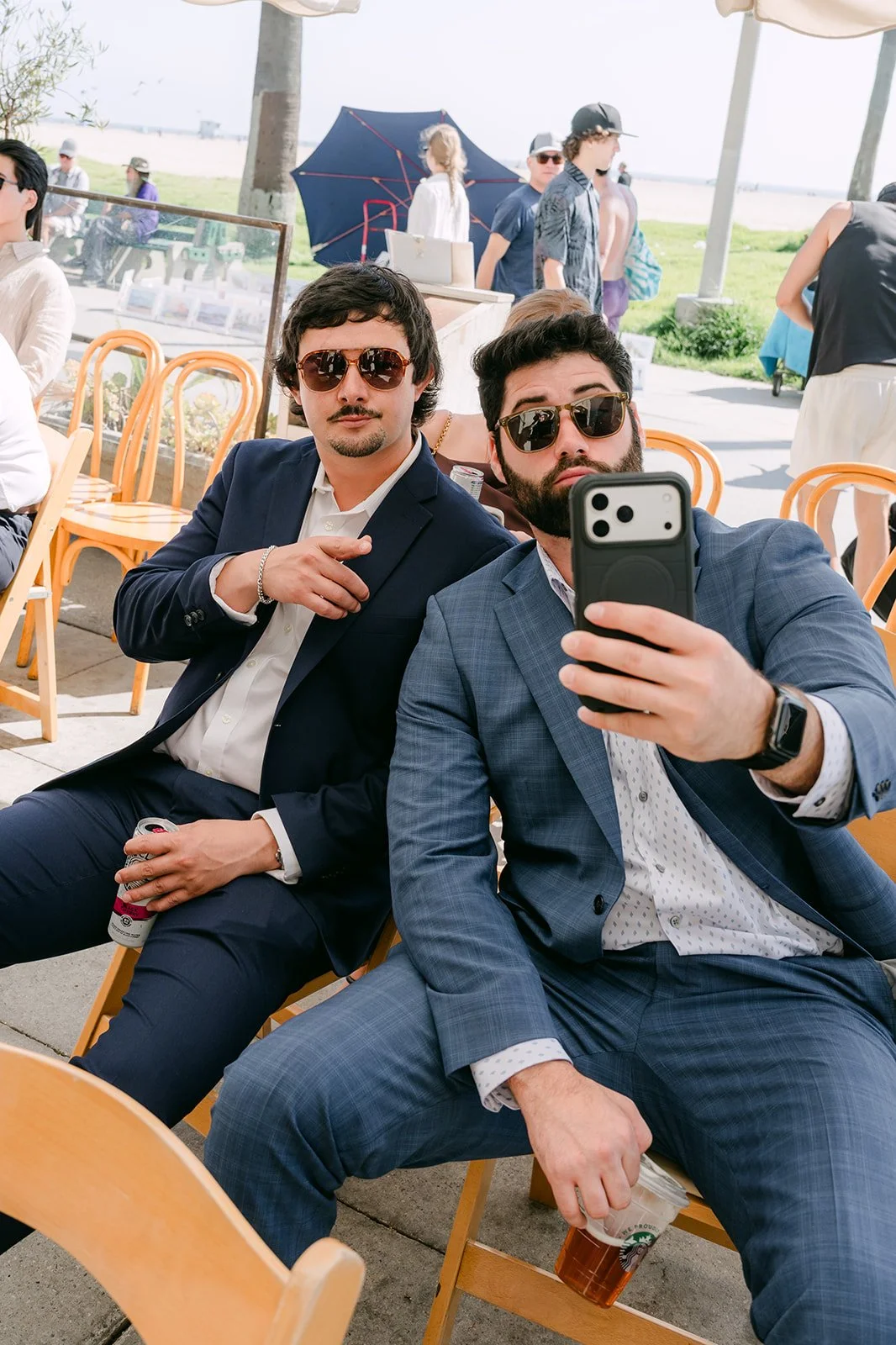 Friends taking a selfie before the ceremony
