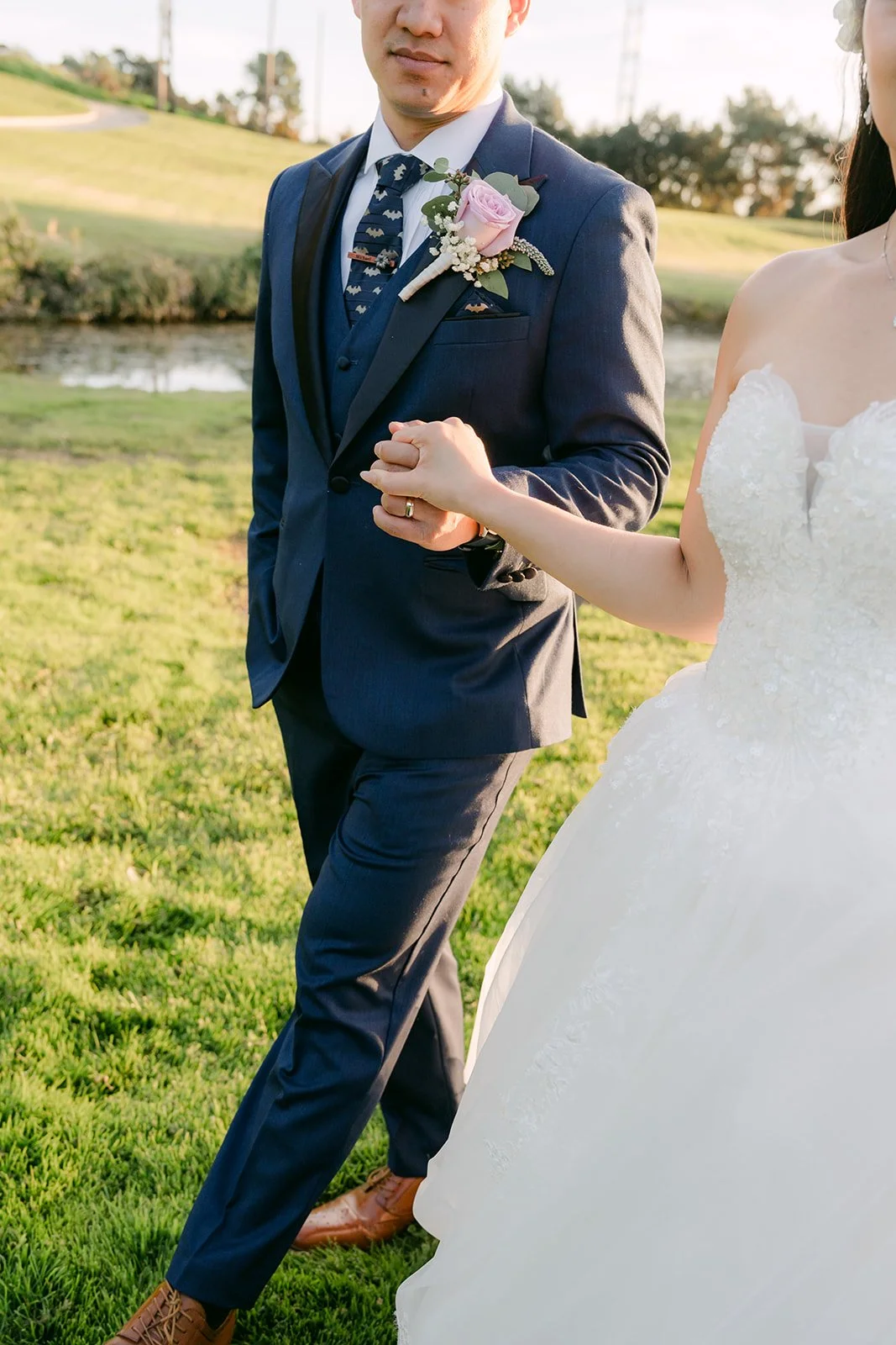 Michael walking beside Kate in the evening light.