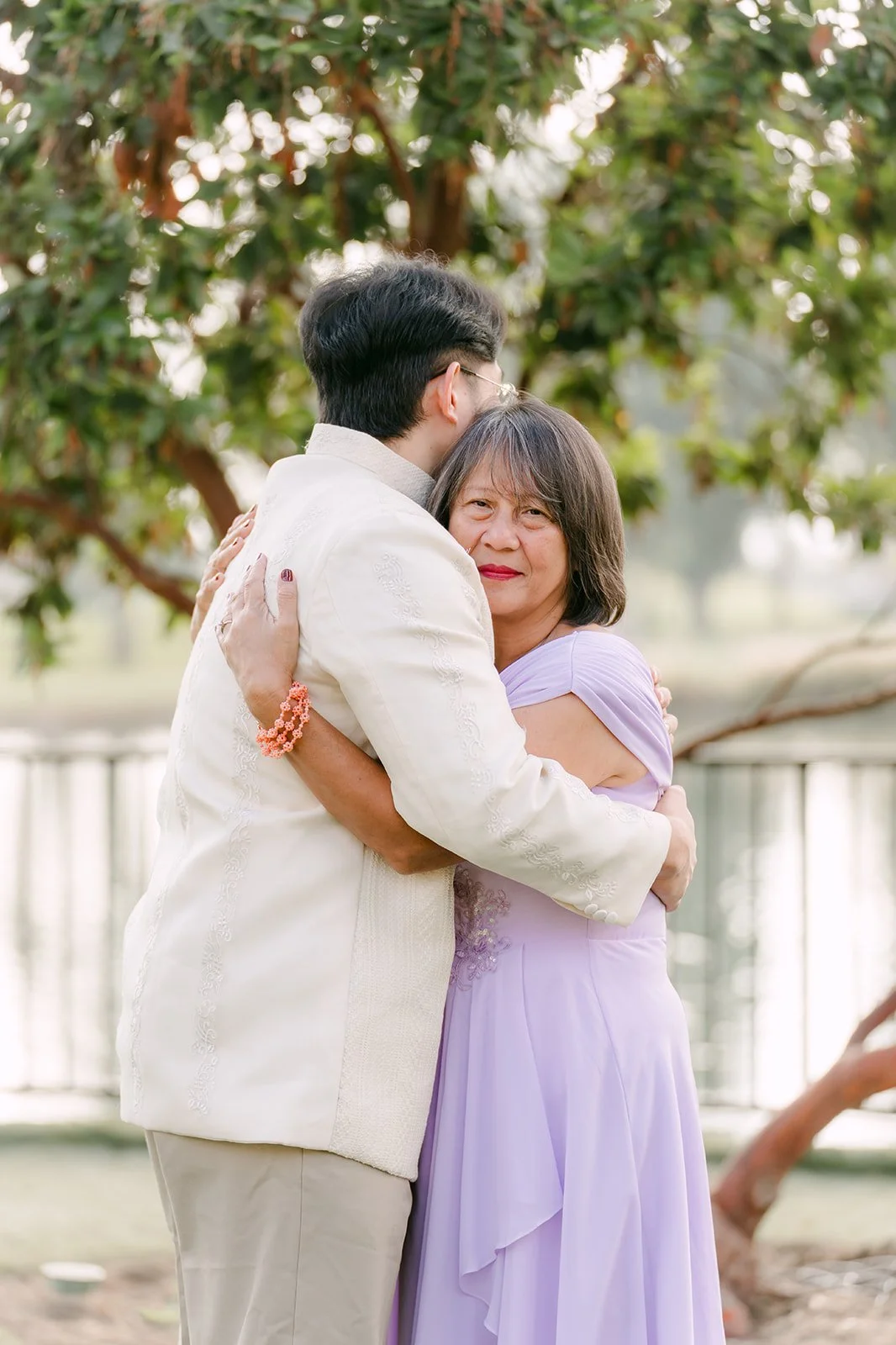 Jacob hugging his mom