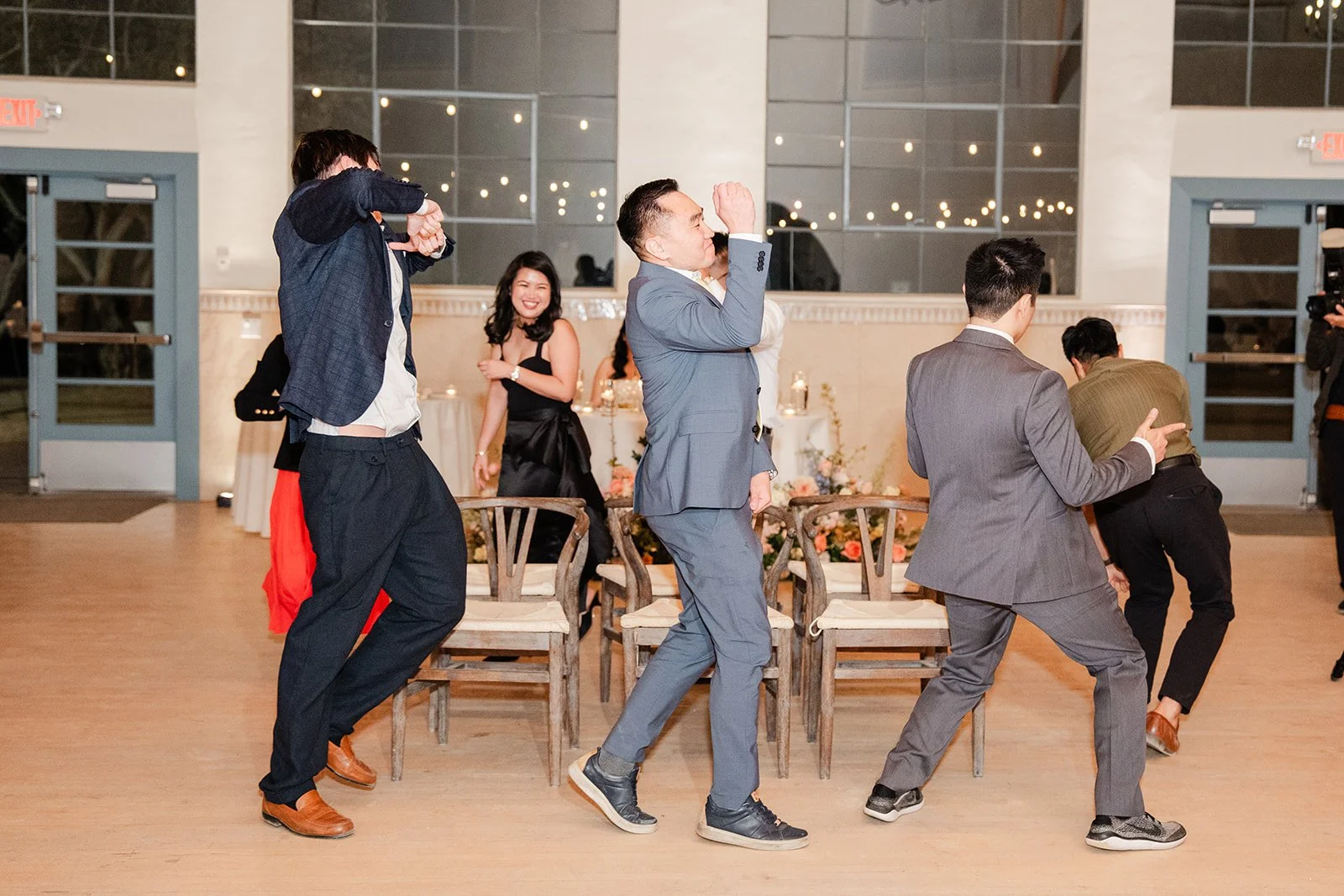 Guests competing in a reception game