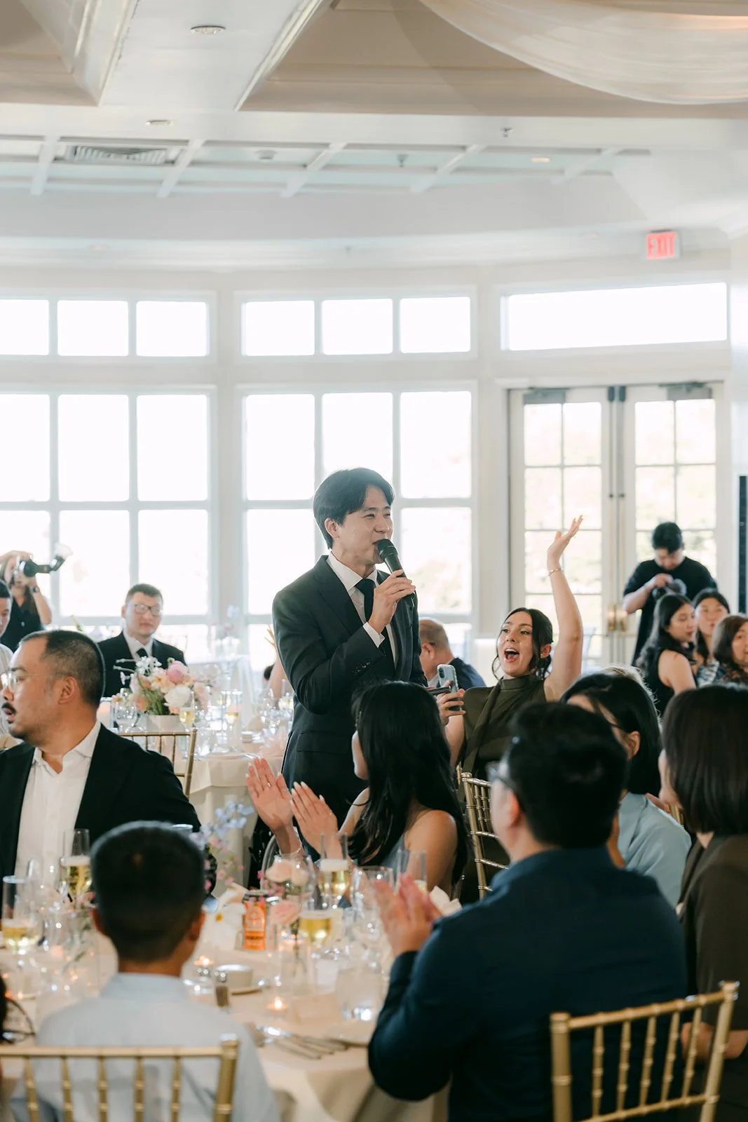 Guests cheering for the grand entrance