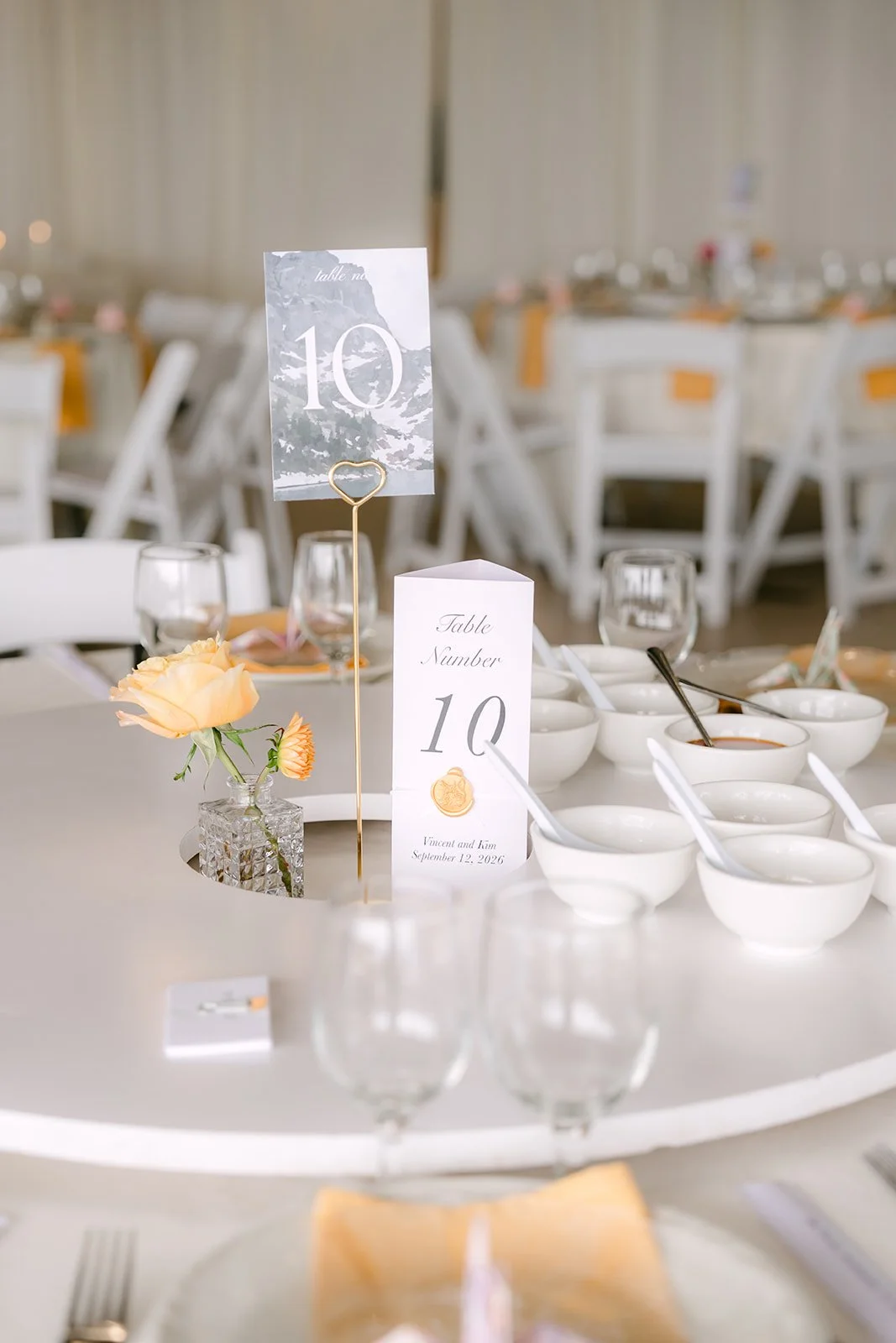 Reception tables set at Point Vicente Interpretive Center
