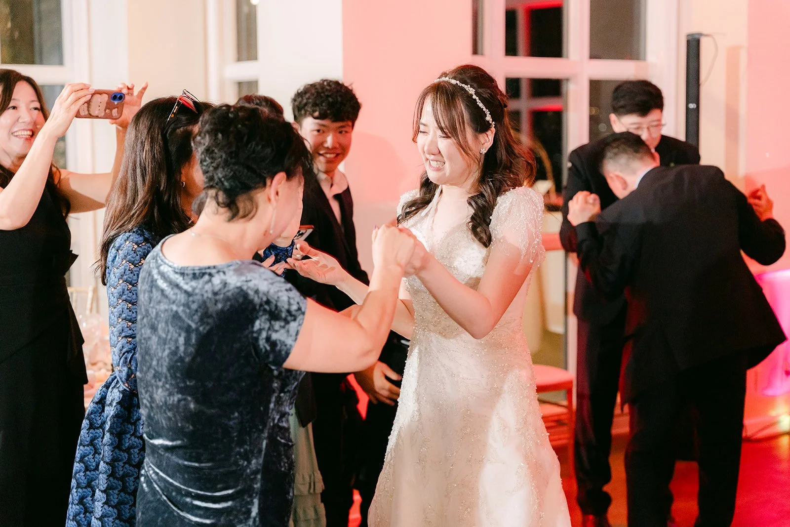 Judy dancing with friends