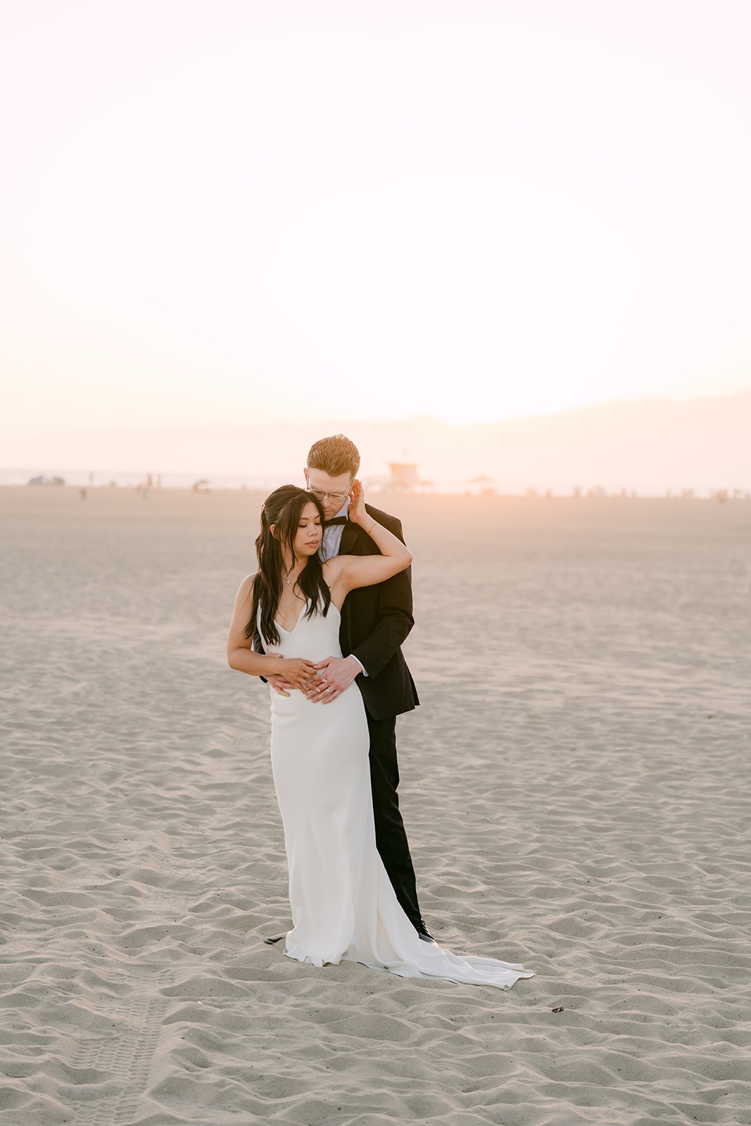 Justine and Matthew on the open beach