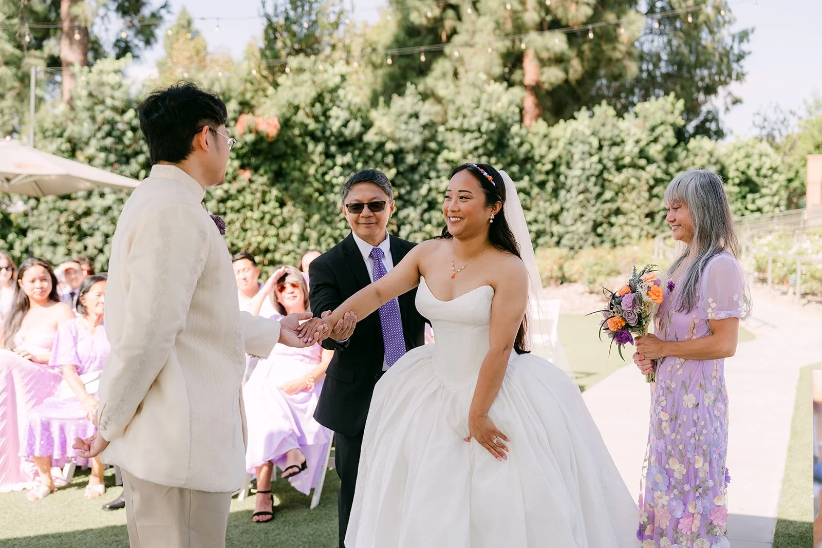 Jacob shaking hands with Angela's dad