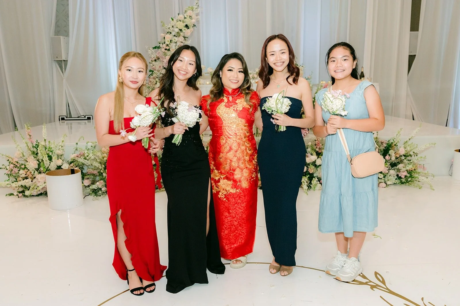 Candice with the bouquet winner and friends