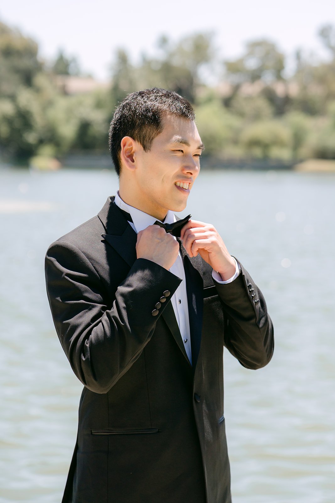 Austin adjusting his bow tie
