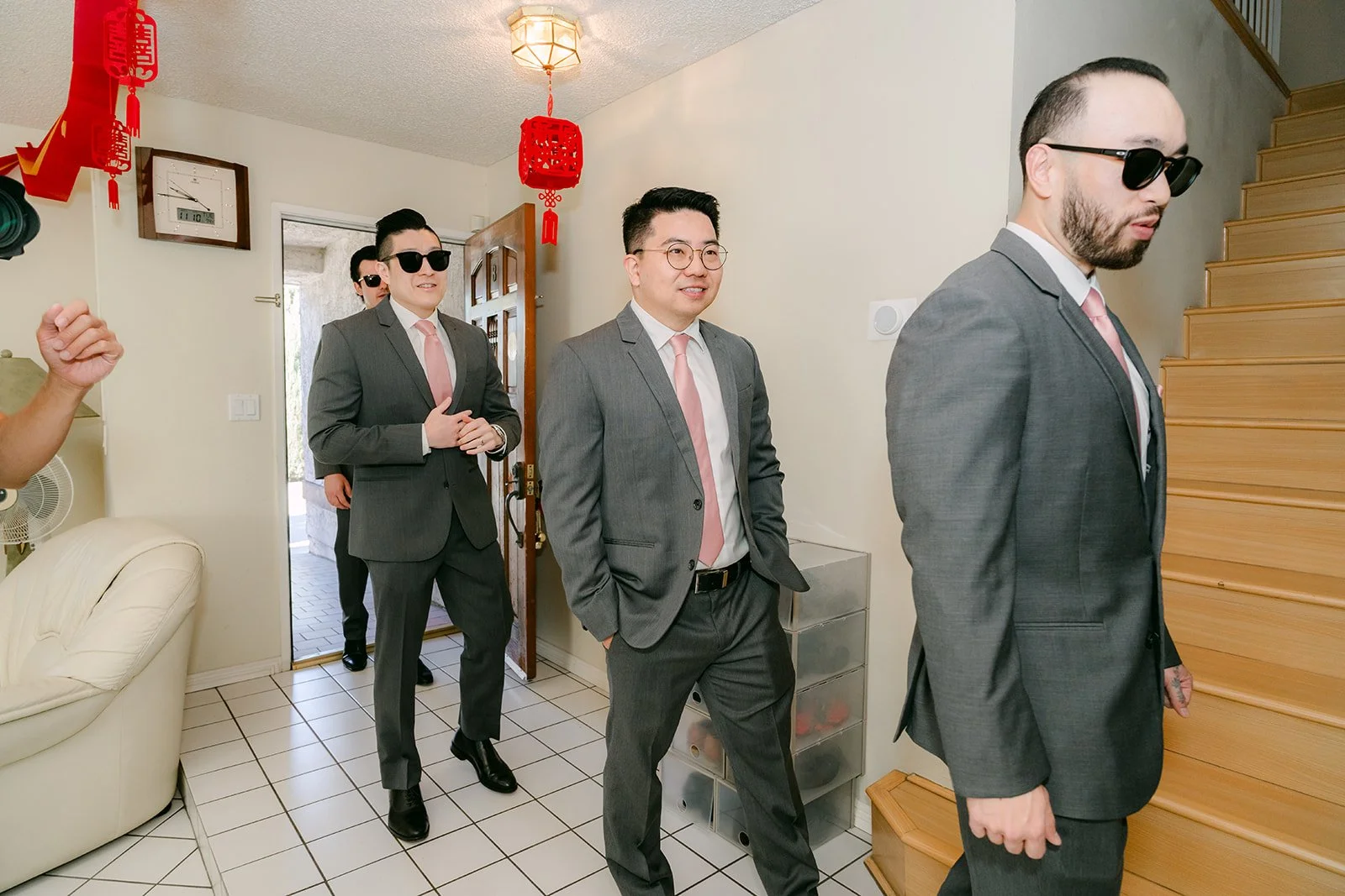Ken and his groomsmen inside the entry.