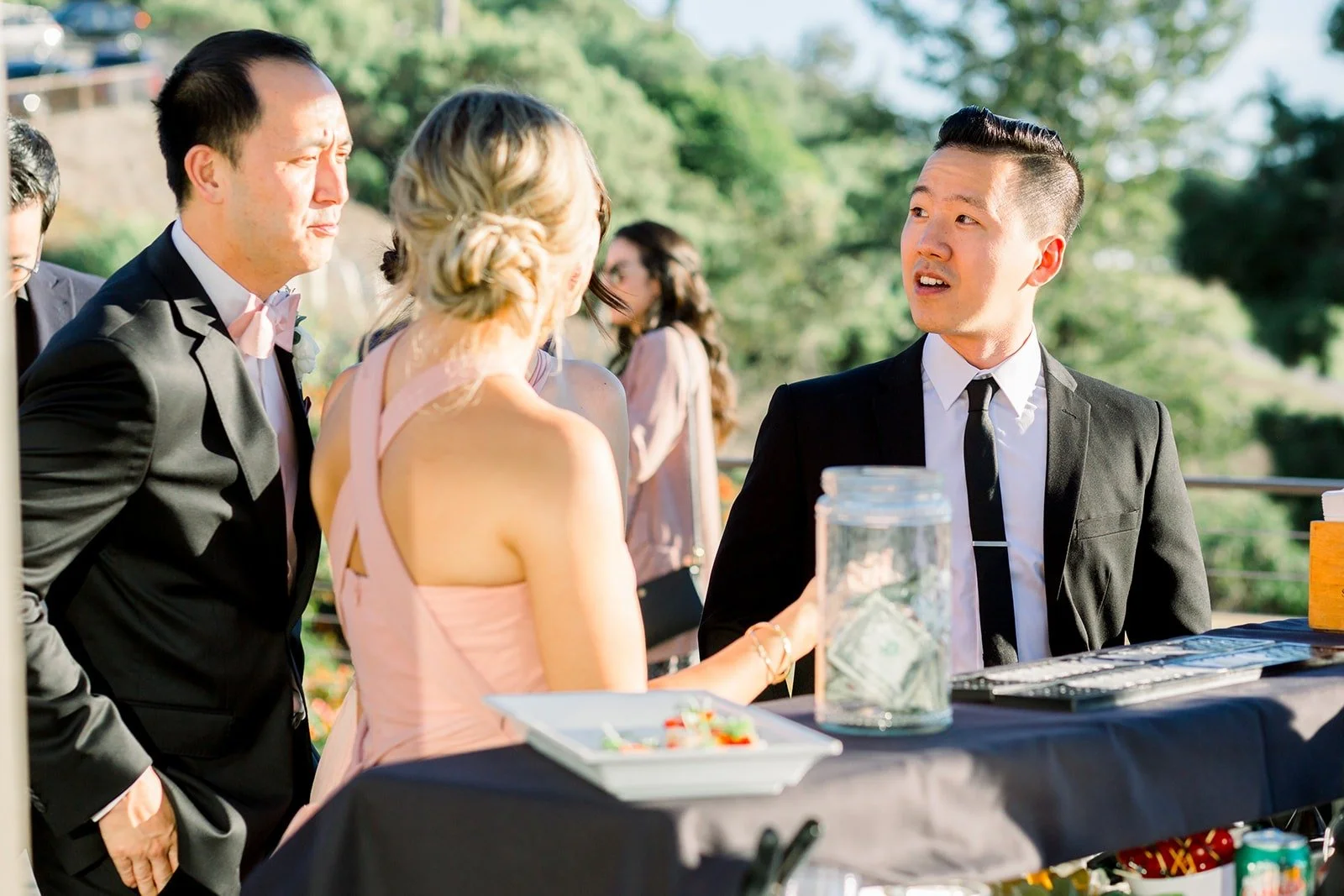 Guests chatting during cocktail hour