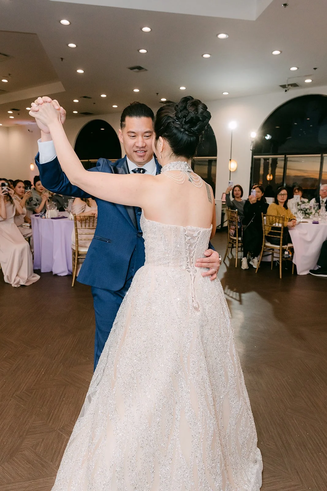 Michael spinning Kate during their first dance.