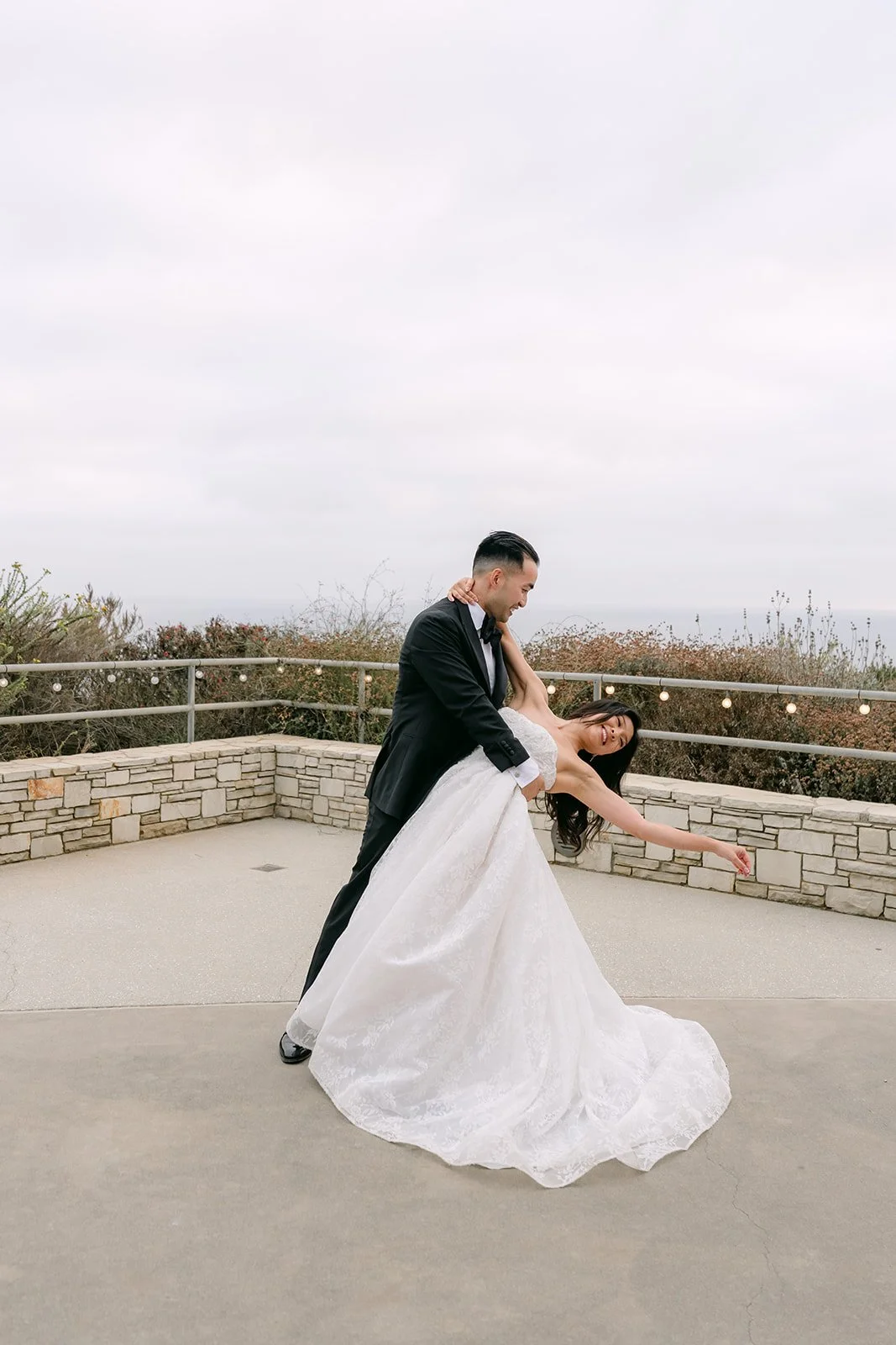 A deep dip during the choreographed first dance