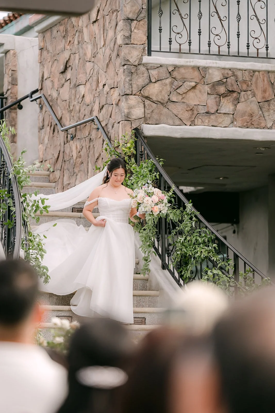 Jessica making her entrance down the stairs