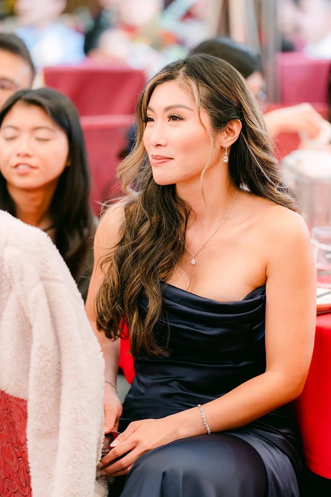 A guest watches the reception games