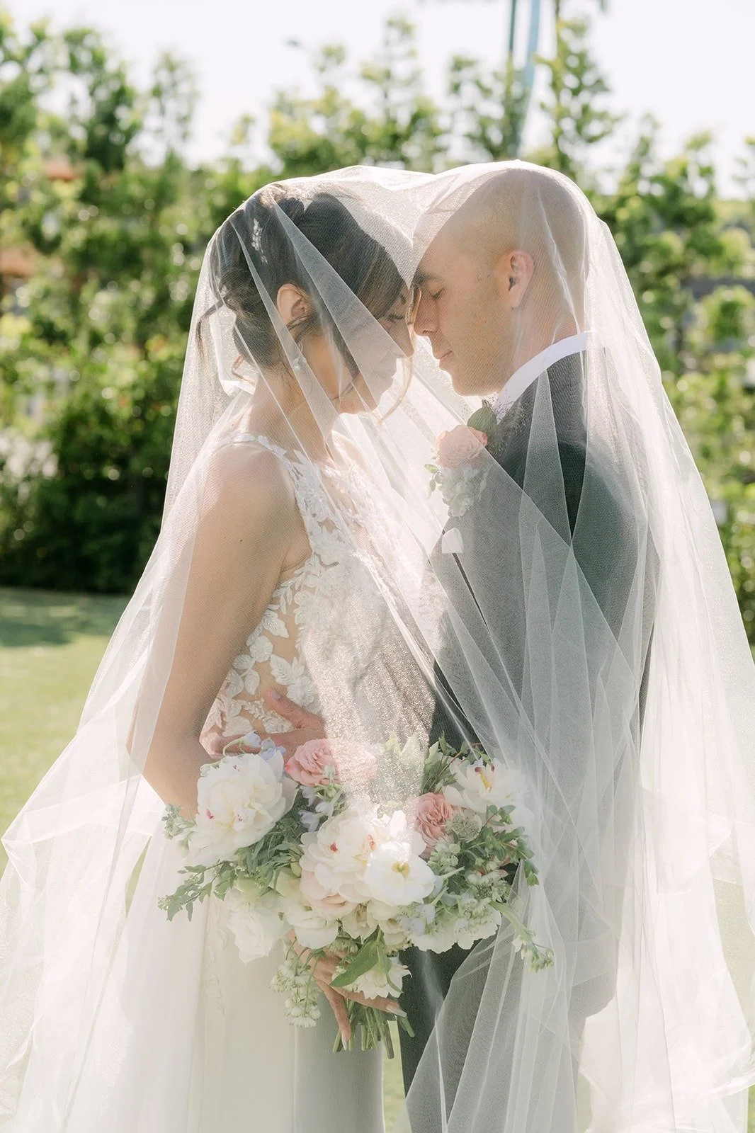 Francesca and Daniel share a quiet moment under her veil