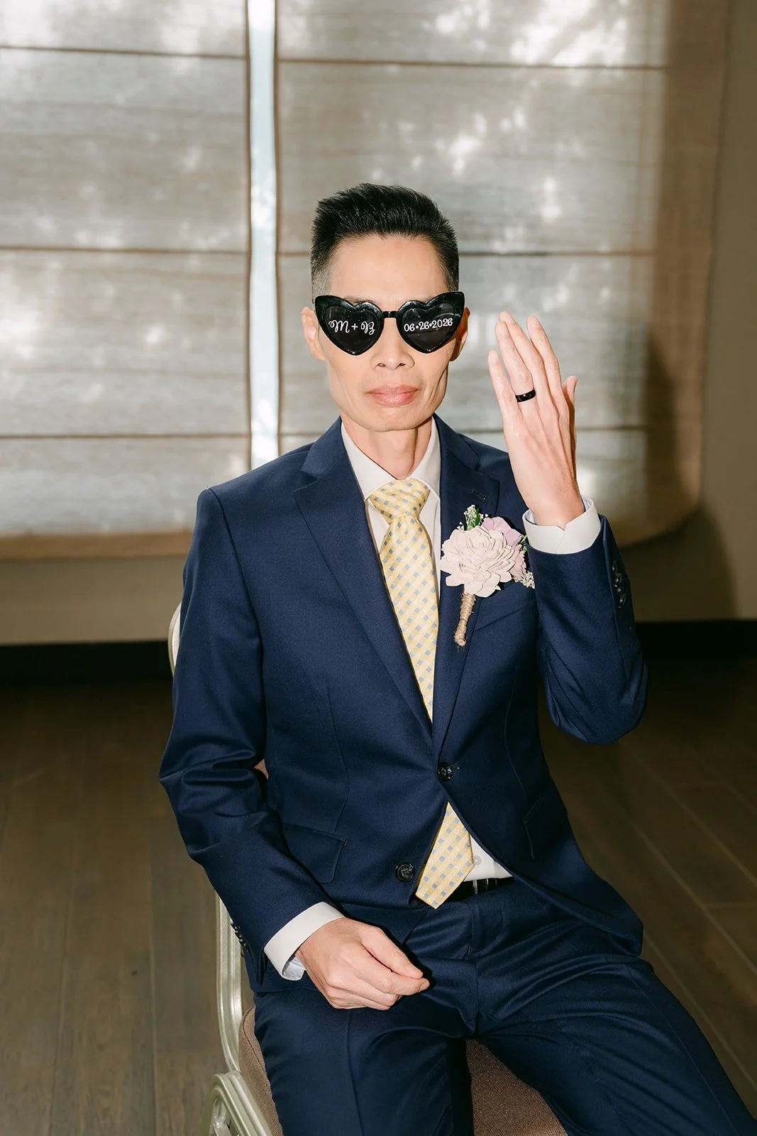 Bobby in his Mr and Mrs sunglasses.