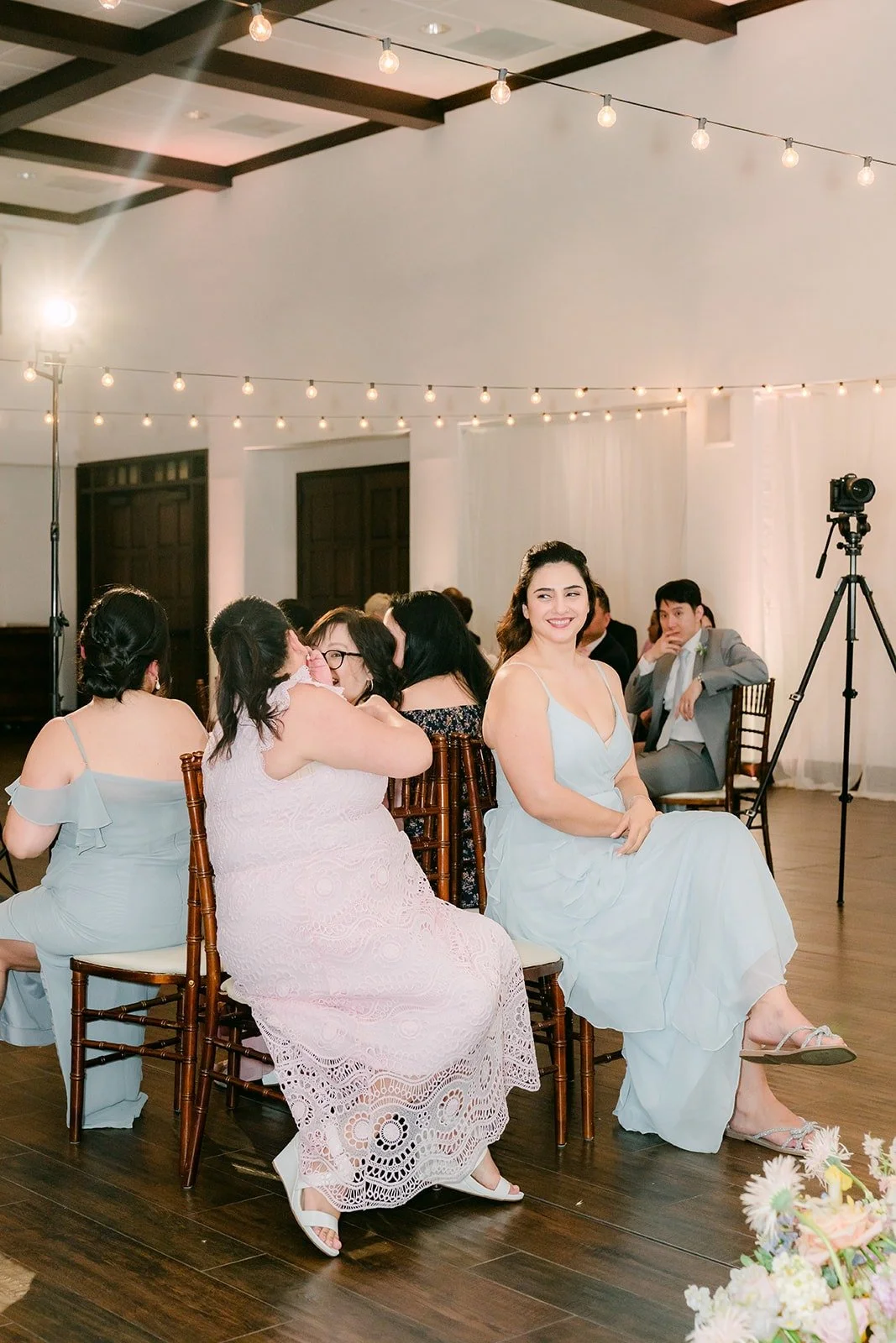 Bridesmaids playing along in the game