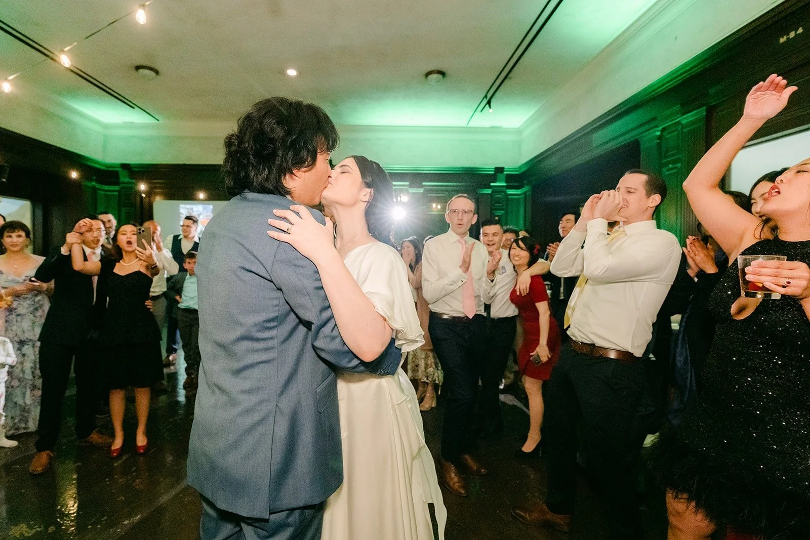 The dance floor filling up after the Hora