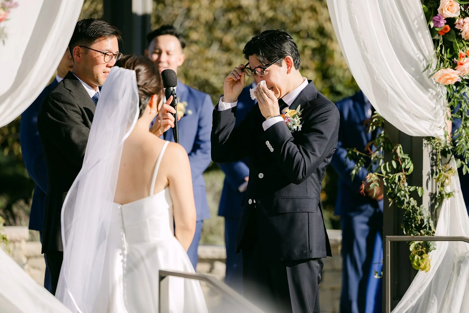 Leroy getting emotional during the vows