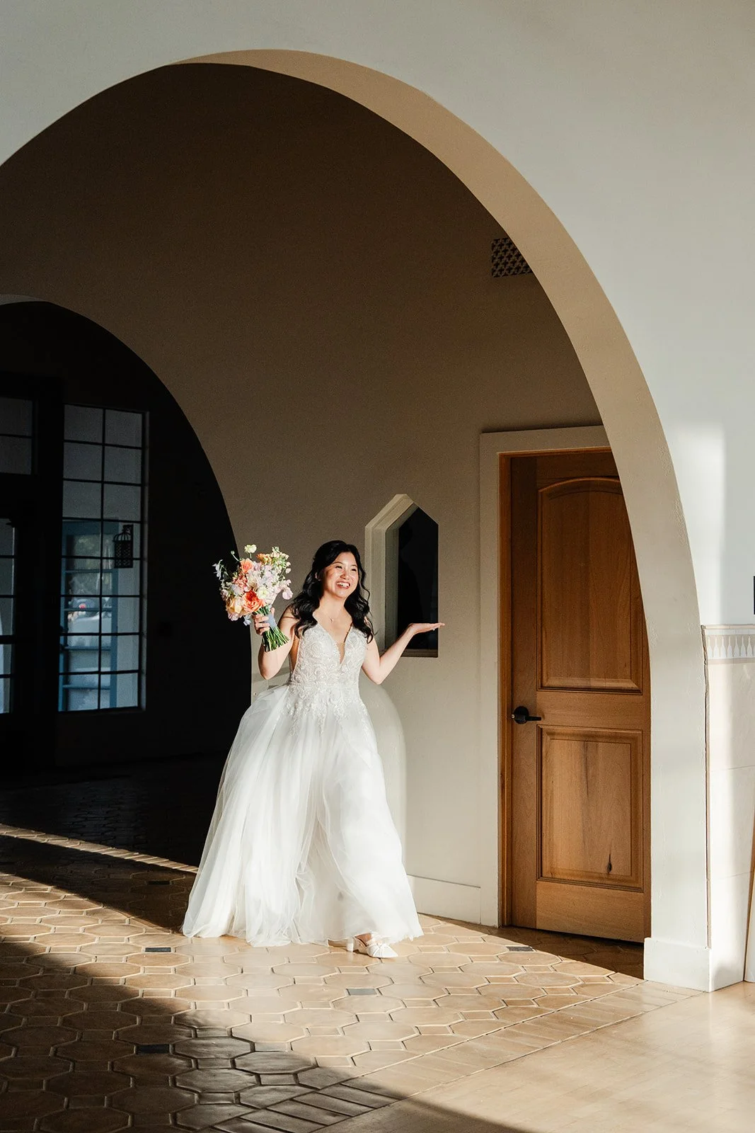 Constance in the arched doorway of Grand Central