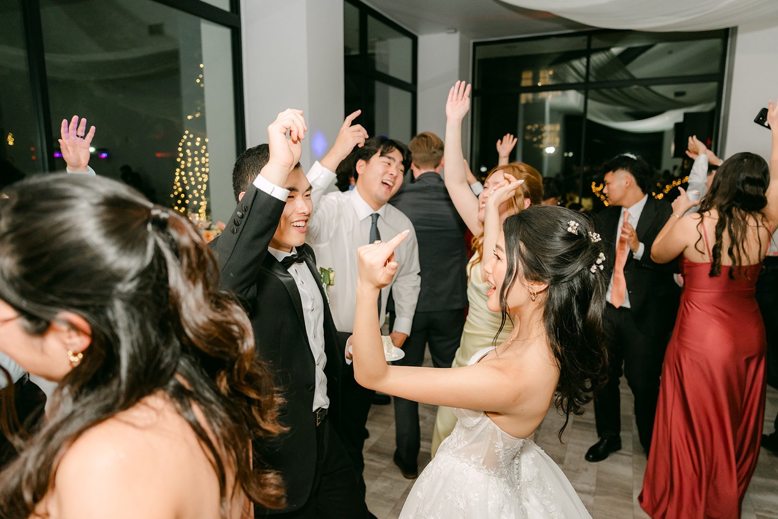 Bridesmaids dancing together