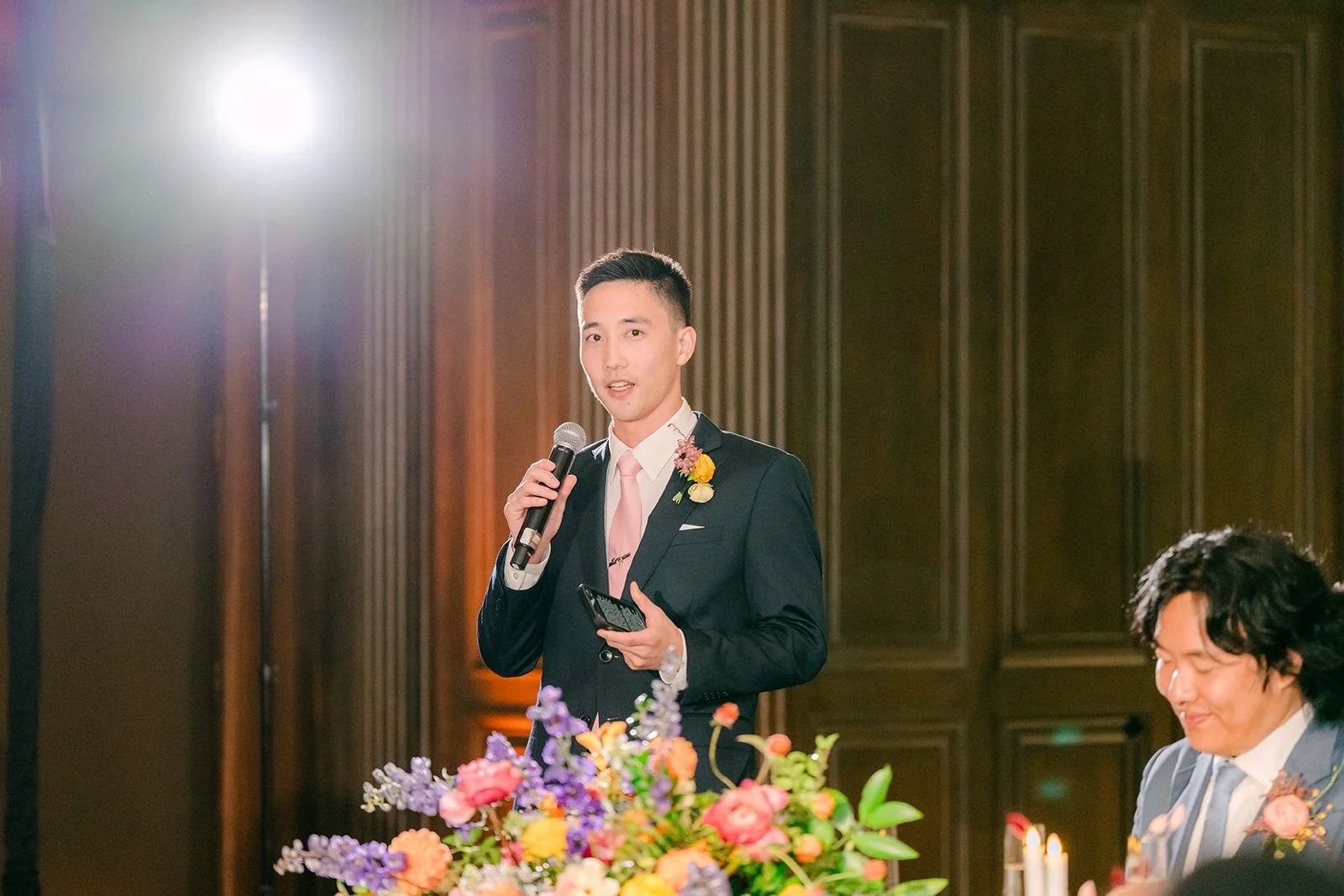 A speech from beside the head table