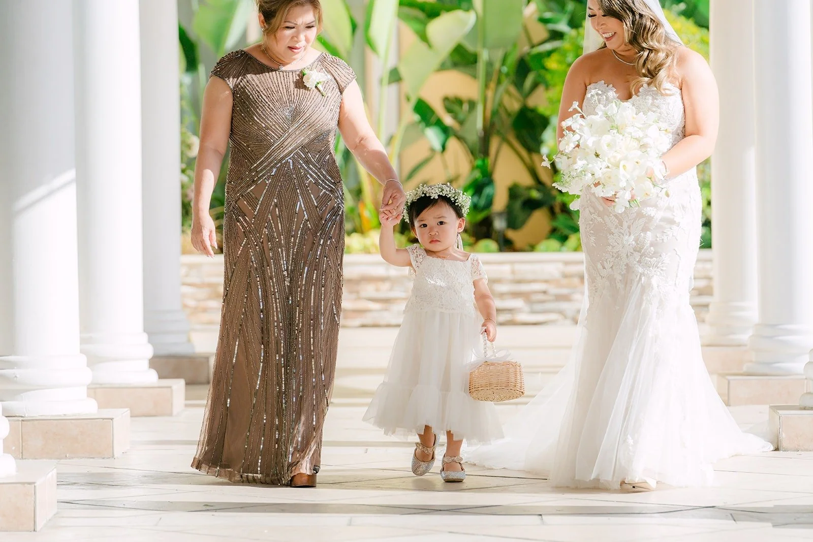 Candice walking down the aisle with her mom