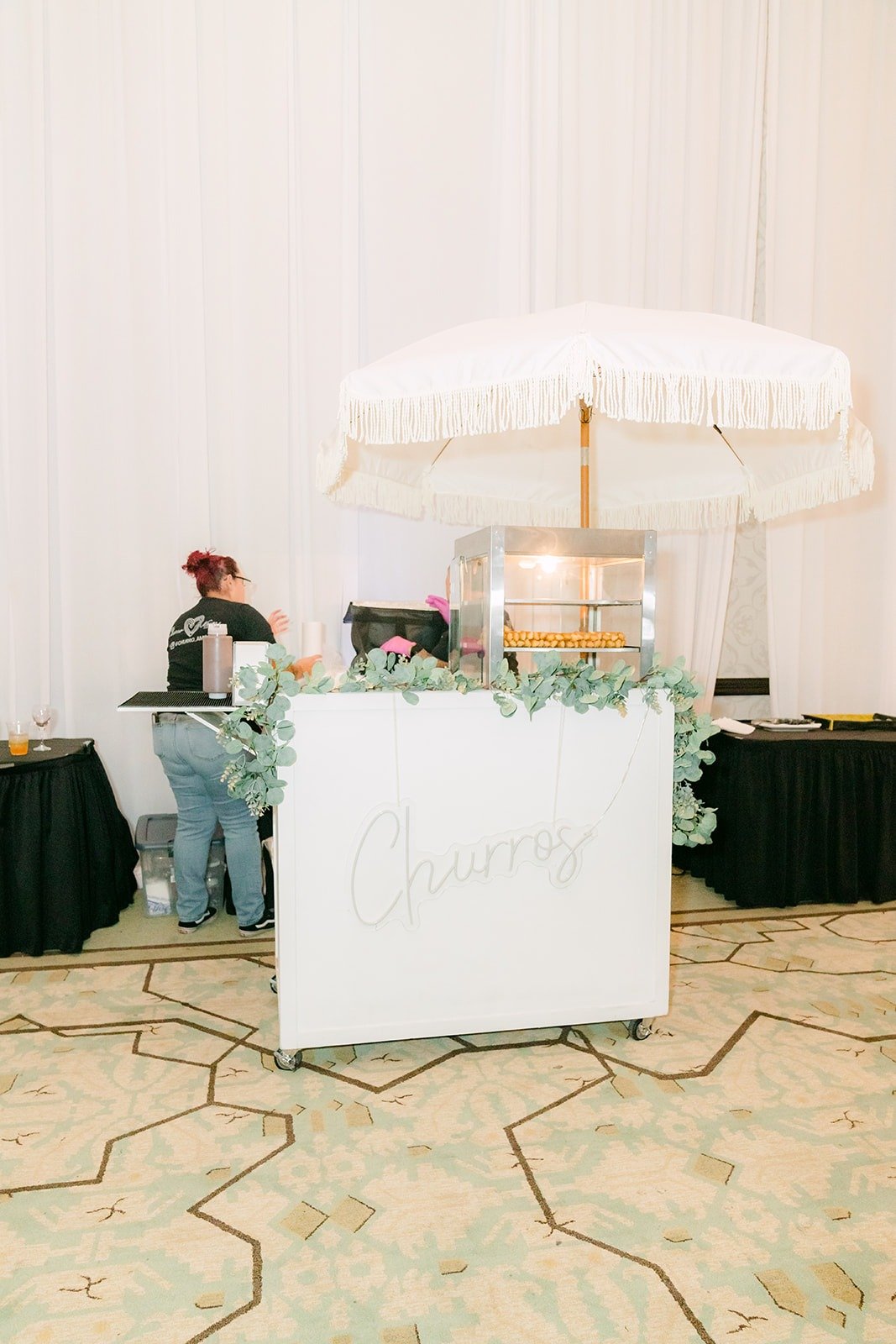 Churro Amor cart set up in the ballroom