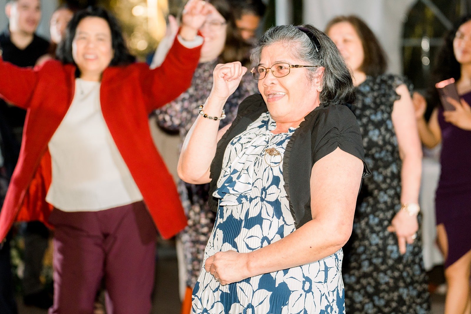 Family members dancing together