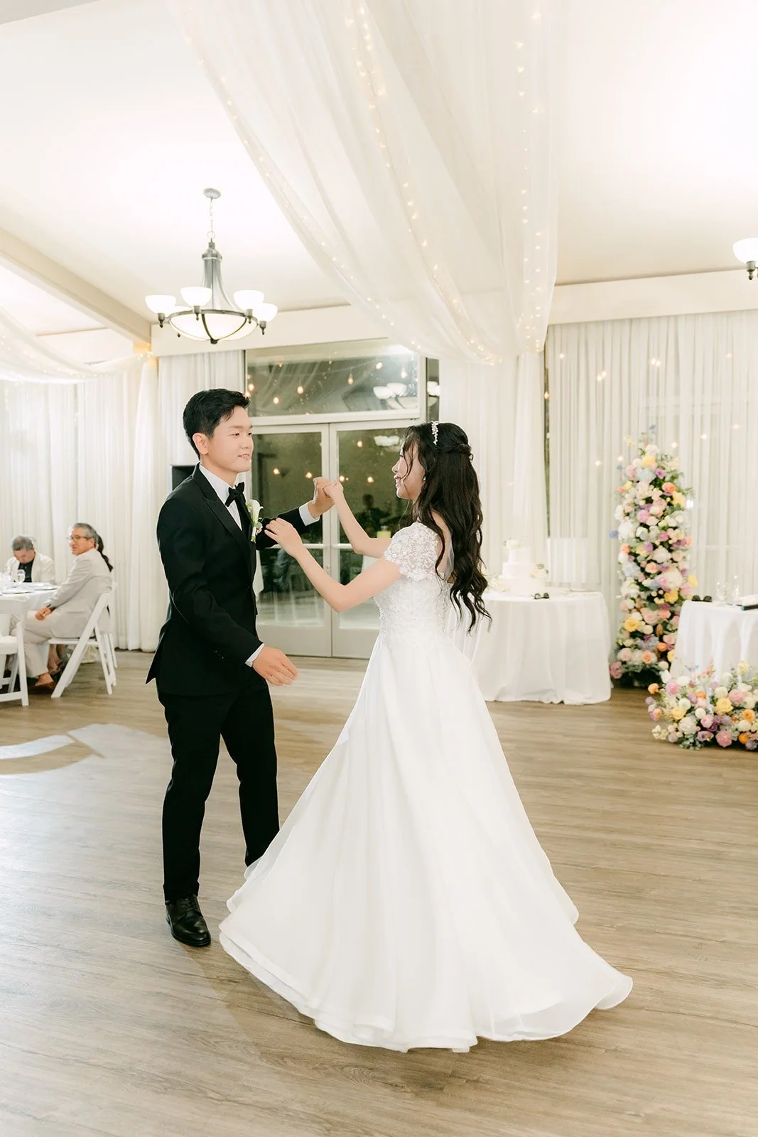 Eunsang leading Jeannie in their first dance