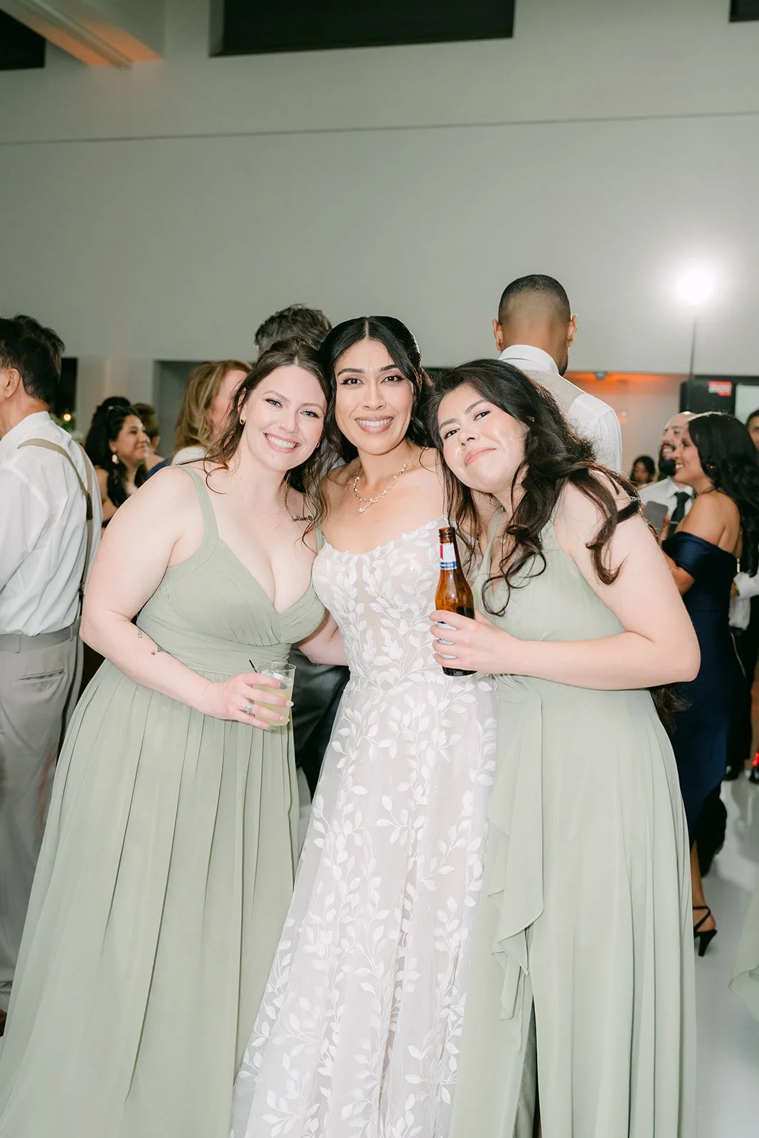 Fernanda dancing with her bridesmaids.