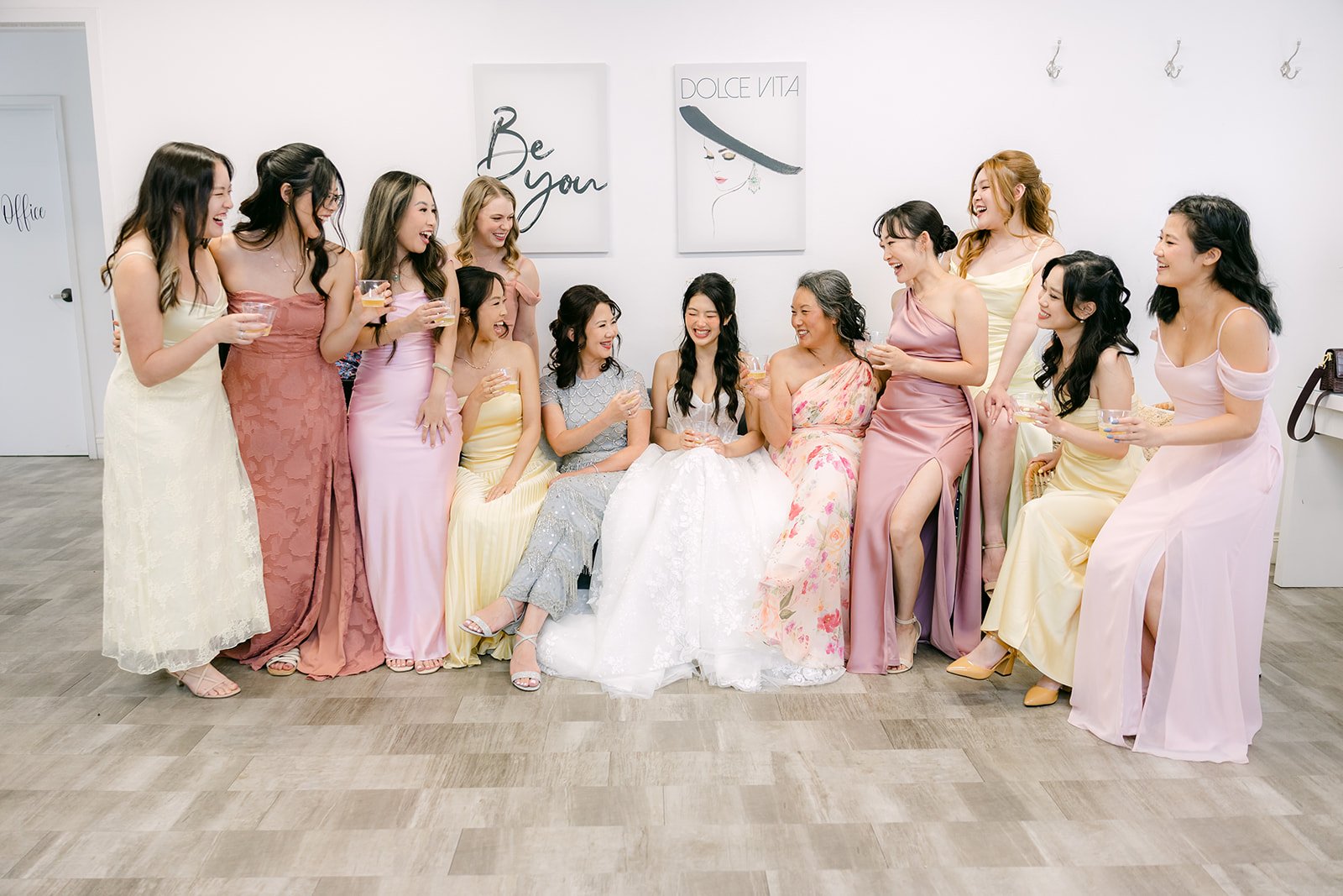 Bridesmaids gathered to pray over Clarissa