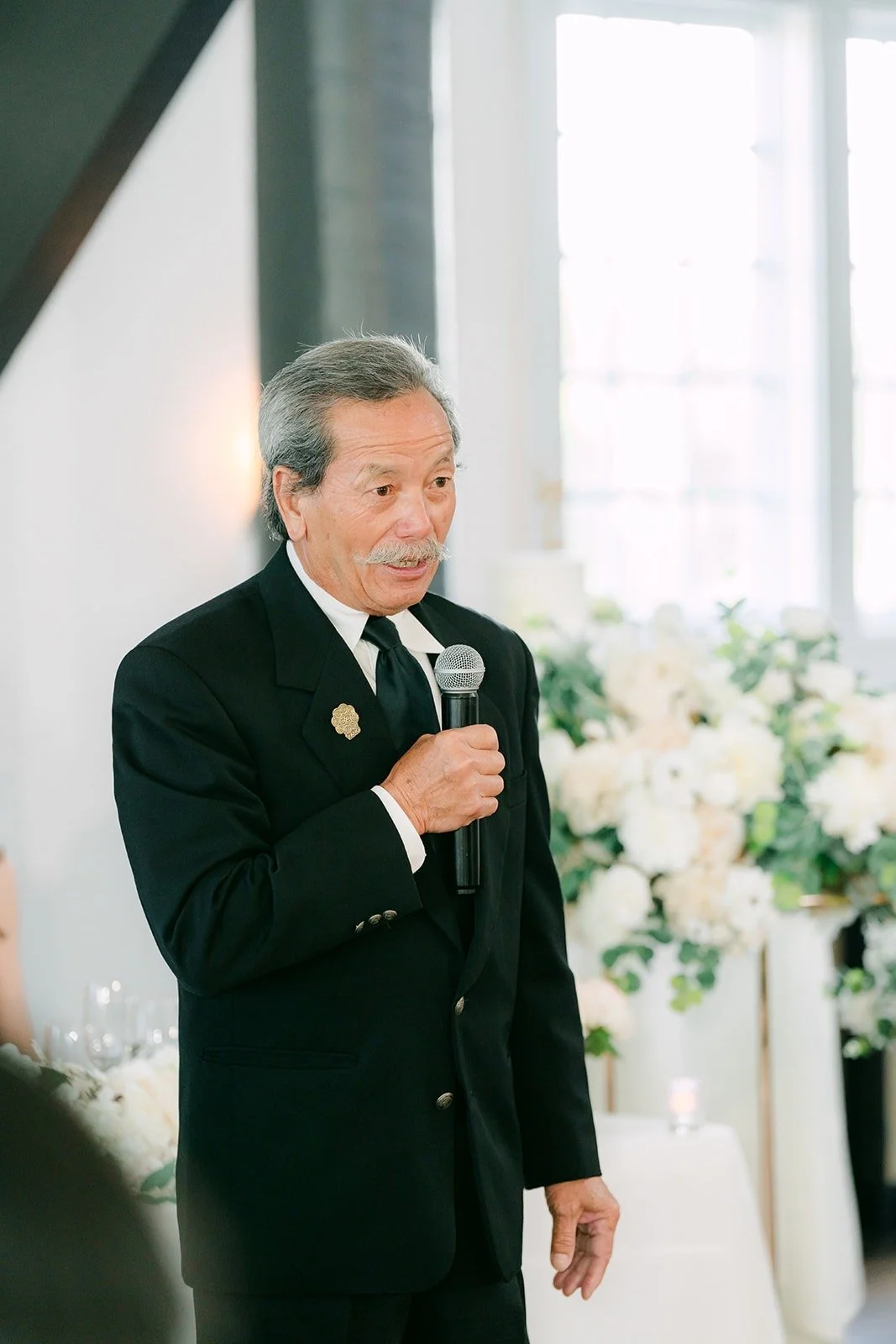 A family member giving a speech